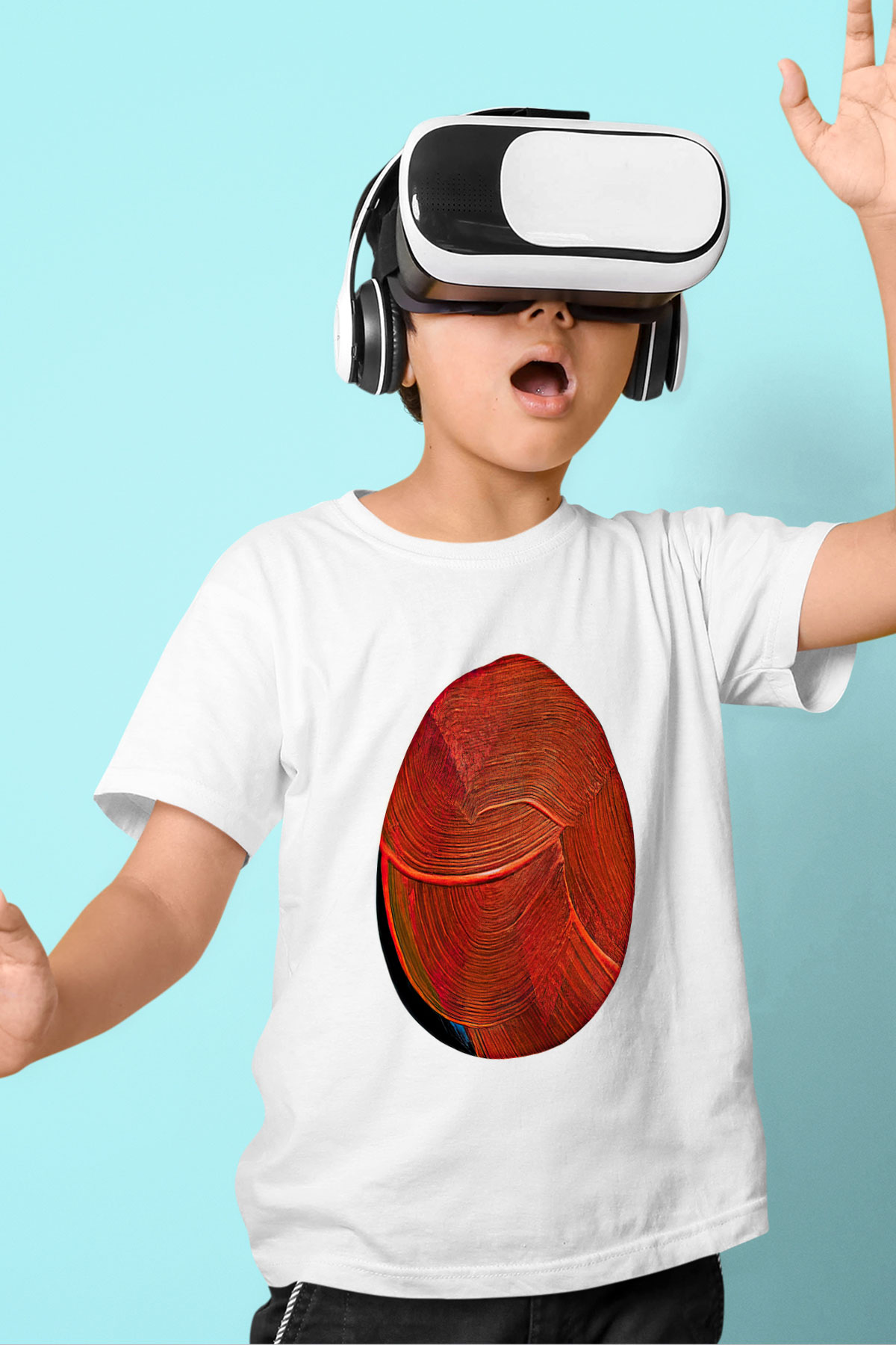 Paskalya Baskılı Beyaz Unisex Beyaz Çocuk Tişört - Tshirt