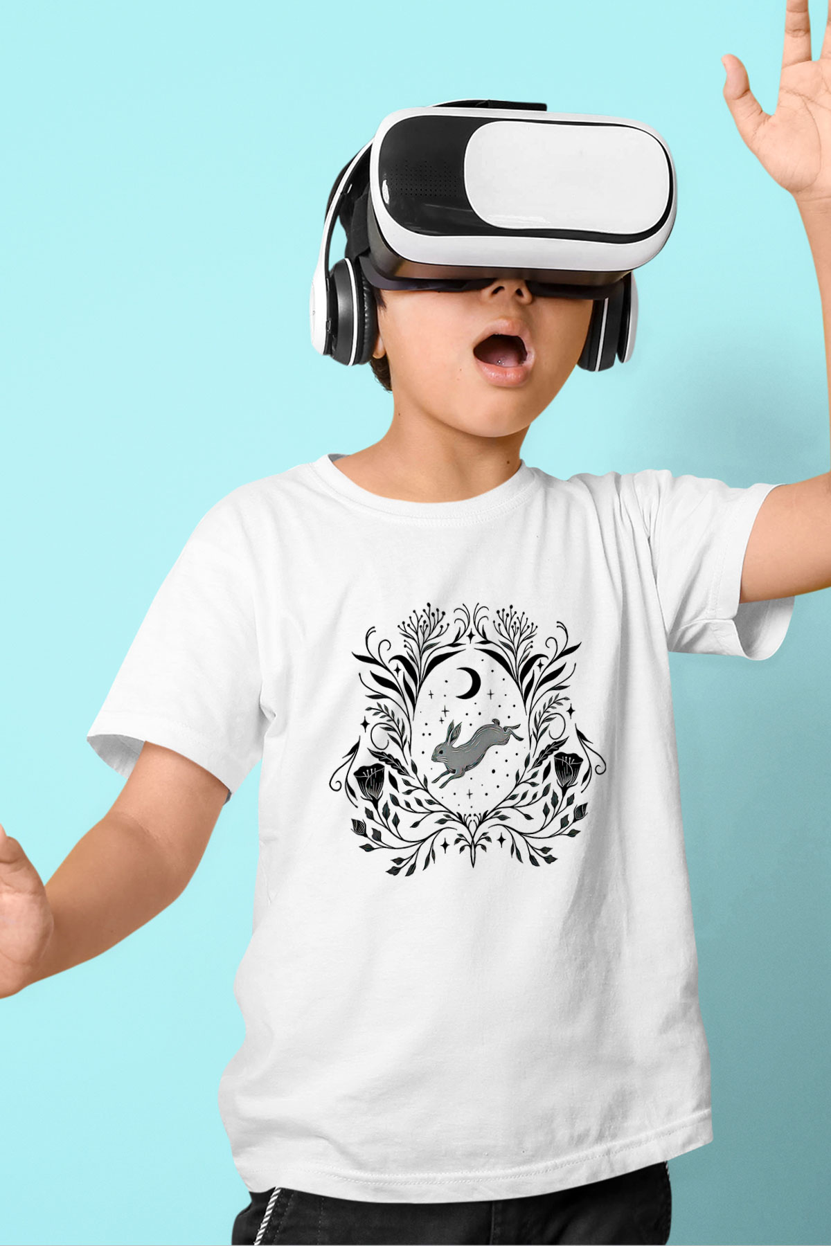 Paskalya Baskılı Beyaz Unisex Beyaz Çocuk Tişört - Tshirt