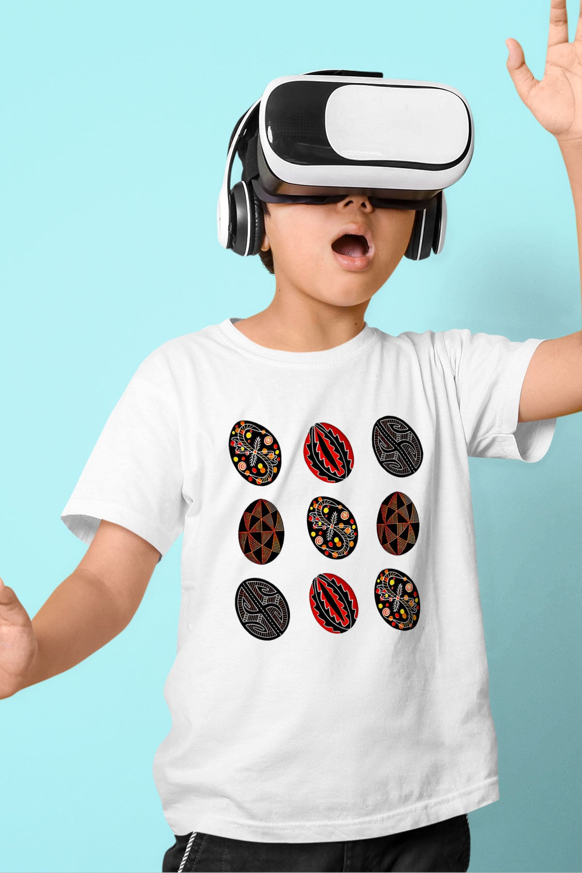 Paskalya Baskılı Beyaz Unisex Beyaz Çocuk Tişört - Tshirt