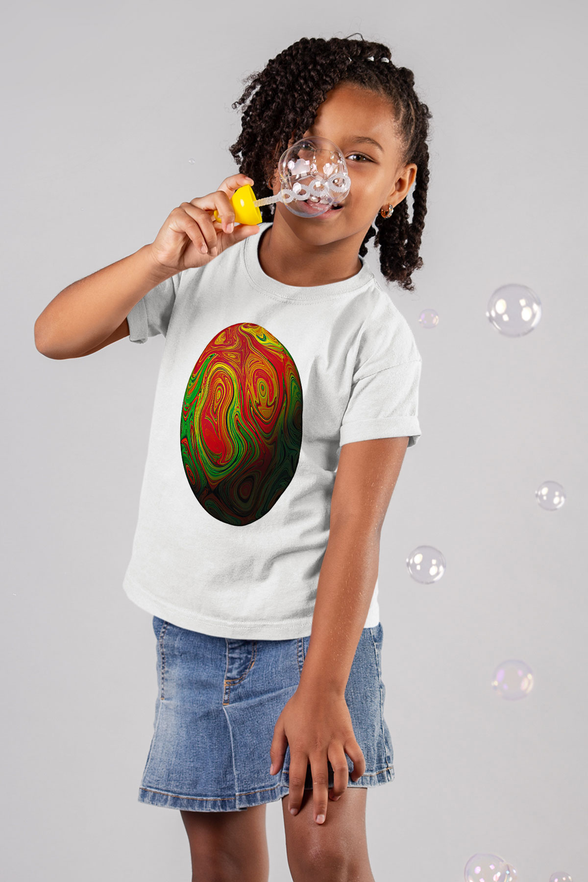 Paskalya Baskılı Beyaz Unisex Beyaz Çocuk Tişört - Tshirt