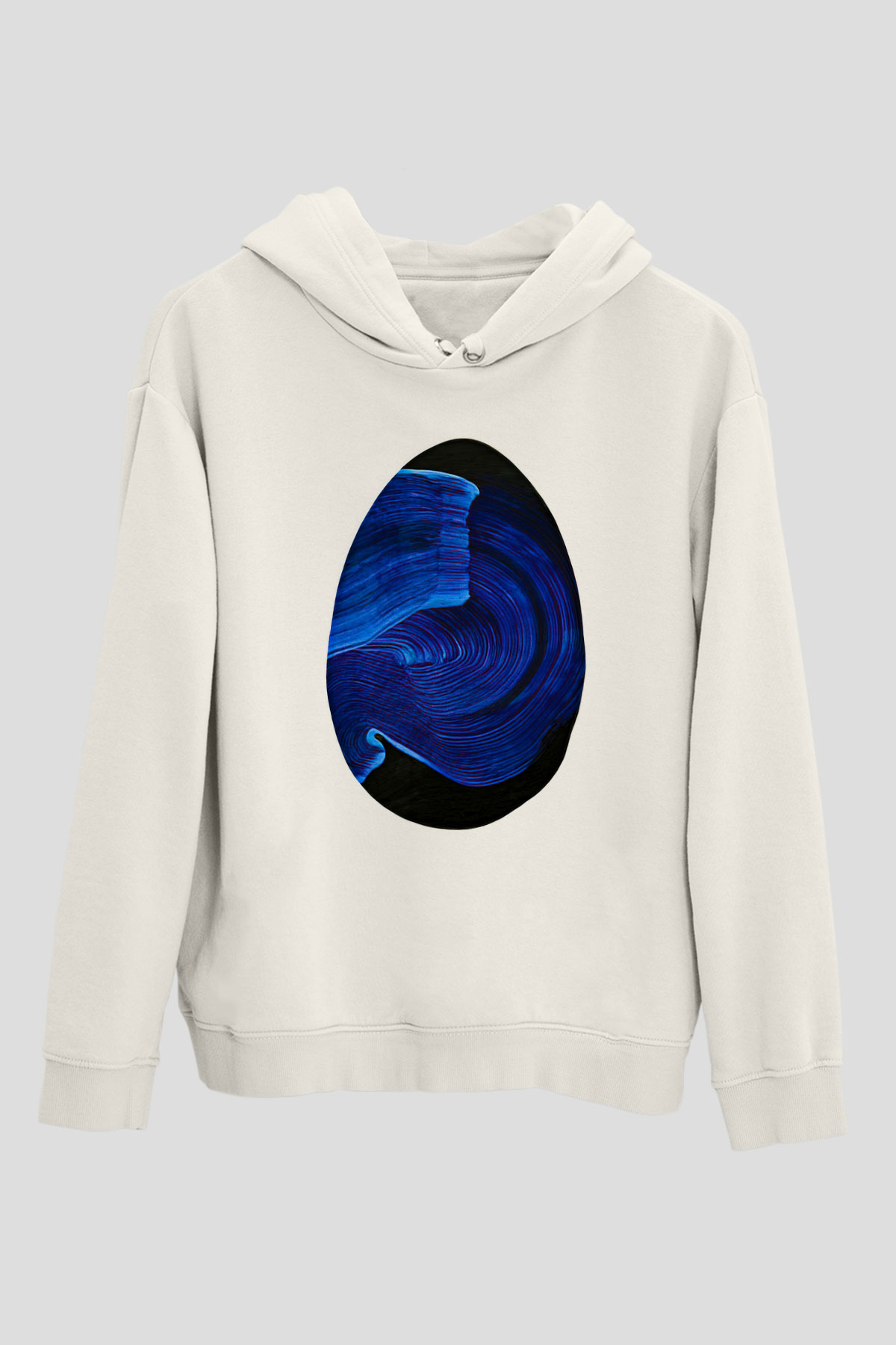 Paskalya Baskılı Beyaz Unisex Kapüşonlu Sweatshirt