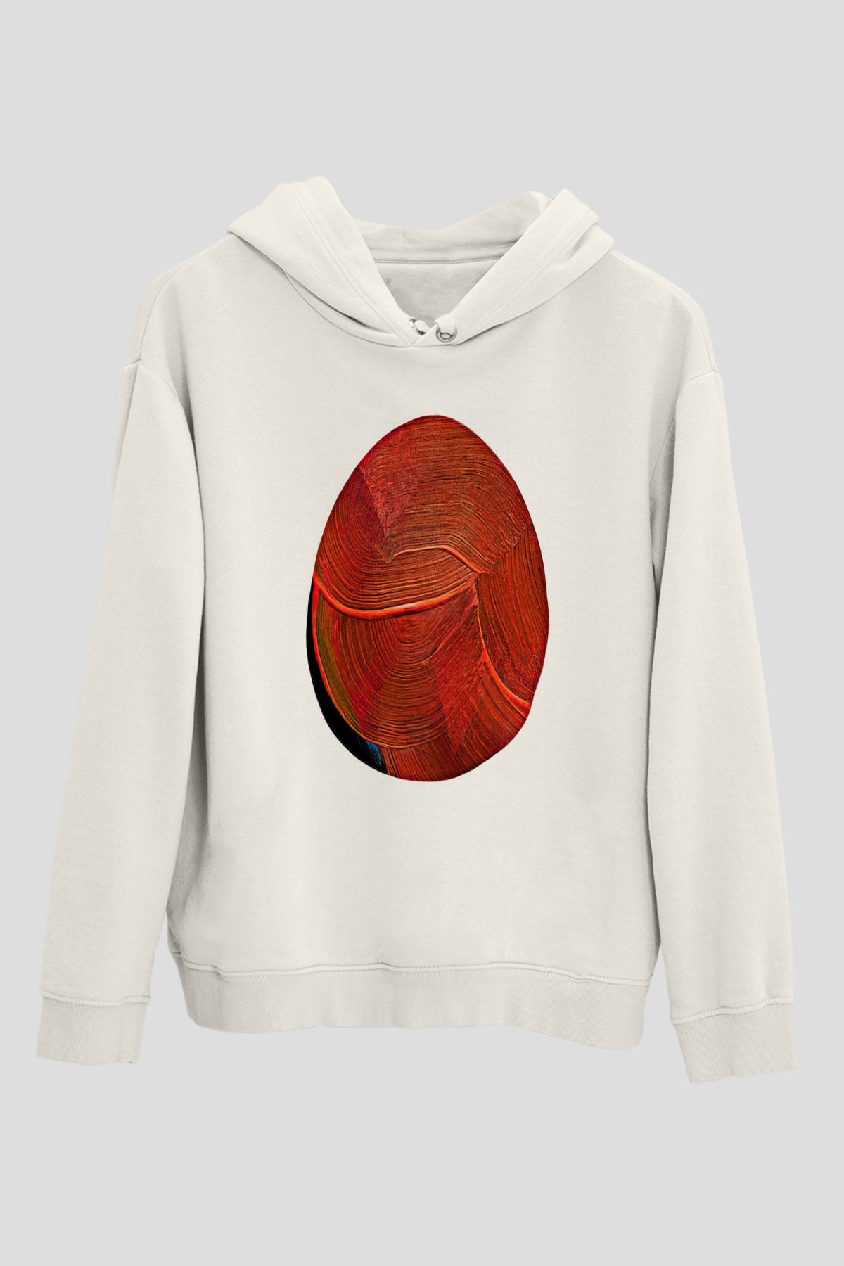 Paskalya Baskılı Beyaz Unisex Kapüşonlu Sweatshirt