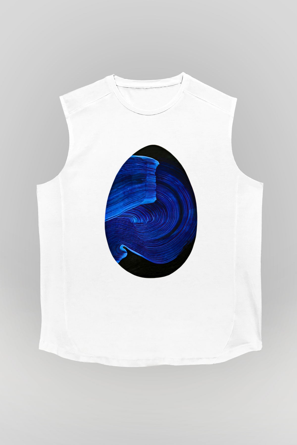 Paskalya Baskılı Beyaz Unisex Kolsuz Tişört - Tshirt