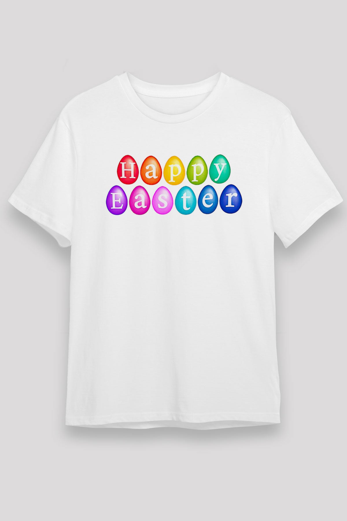 Paskalya Baskılı Unisex Beyaz Tişört - Tshirt