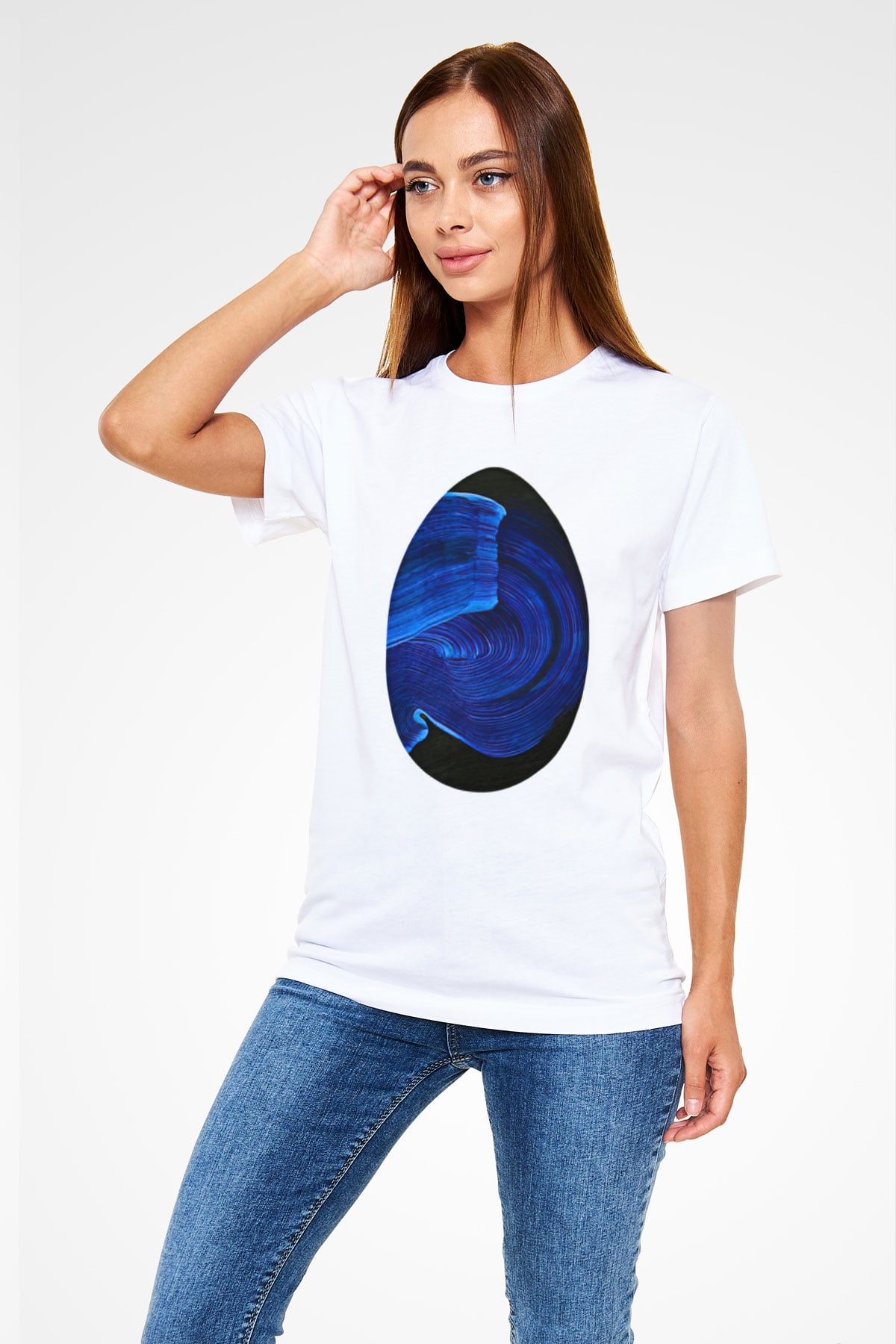 Paskalya Baskılı Unisex Beyaz Tişört - Tshirt