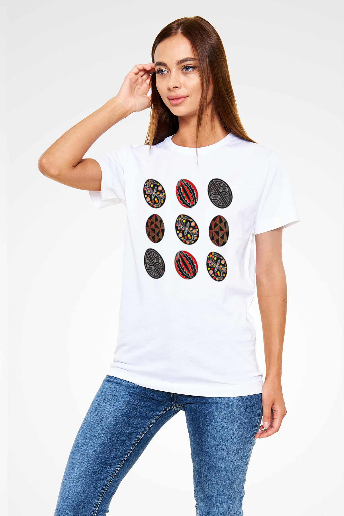 Paskalya Baskılı Unisex Beyaz Tişört - Tshirt