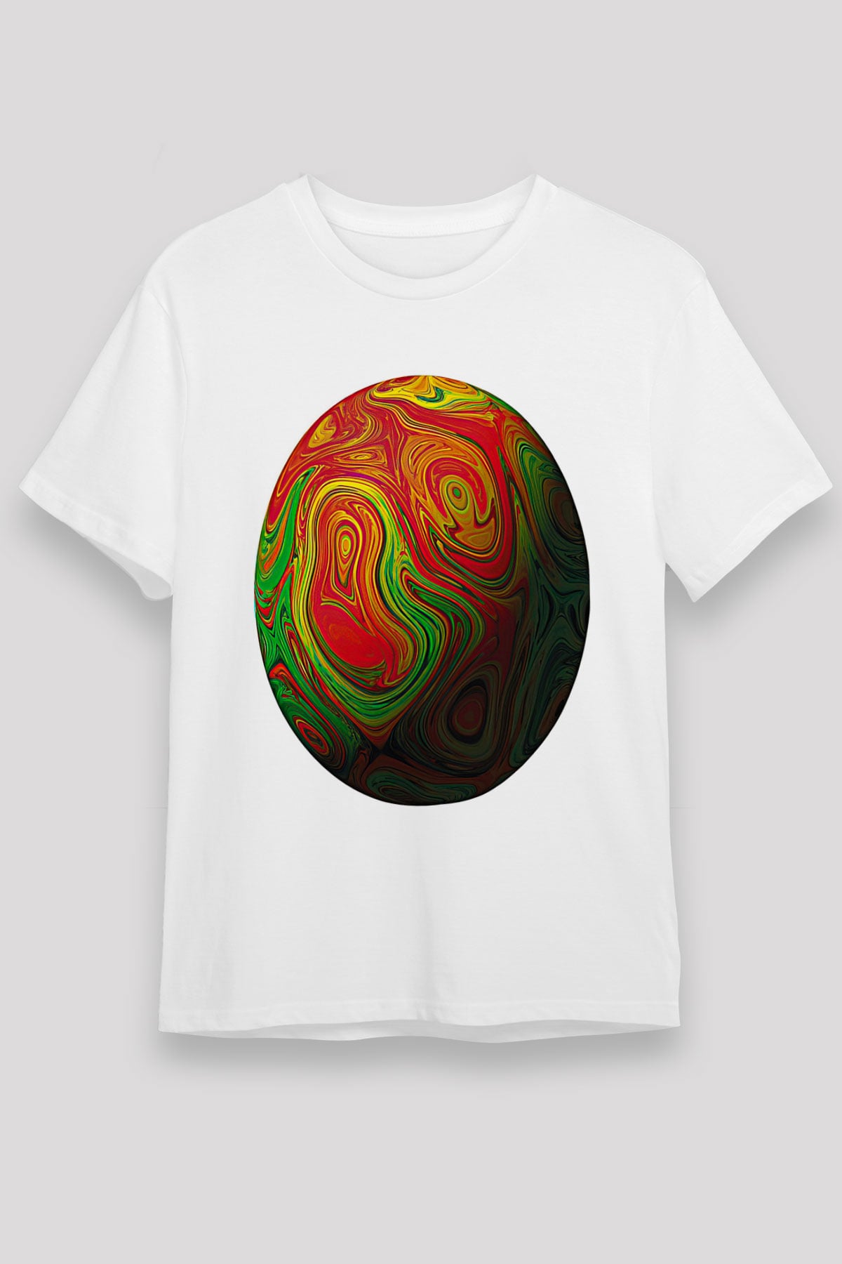 Paskalya Baskılı Unisex Beyaz Tişört - Tshirt
