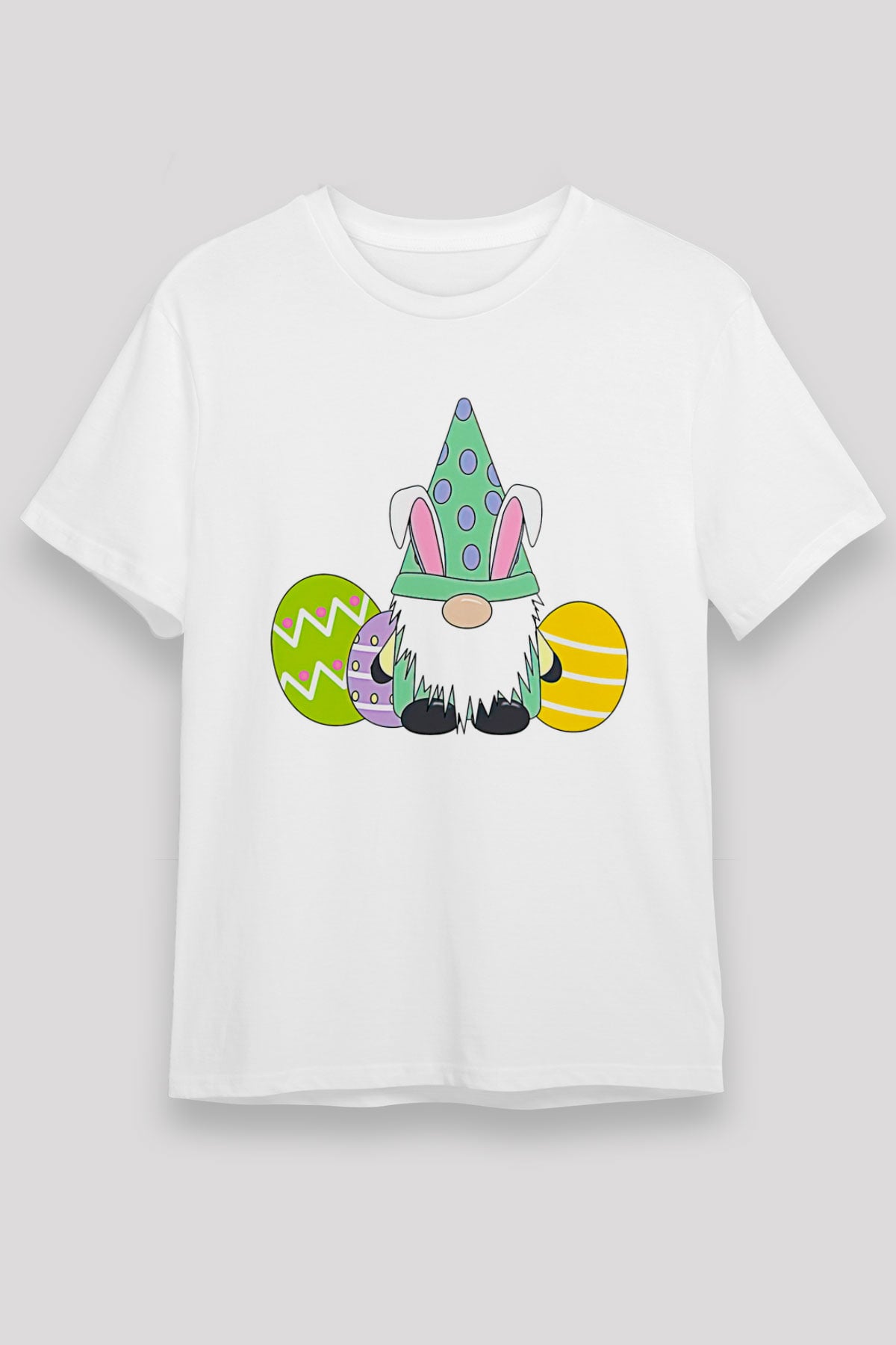Paskalya Baskılı Unisex Beyaz Tişört - Tshirt