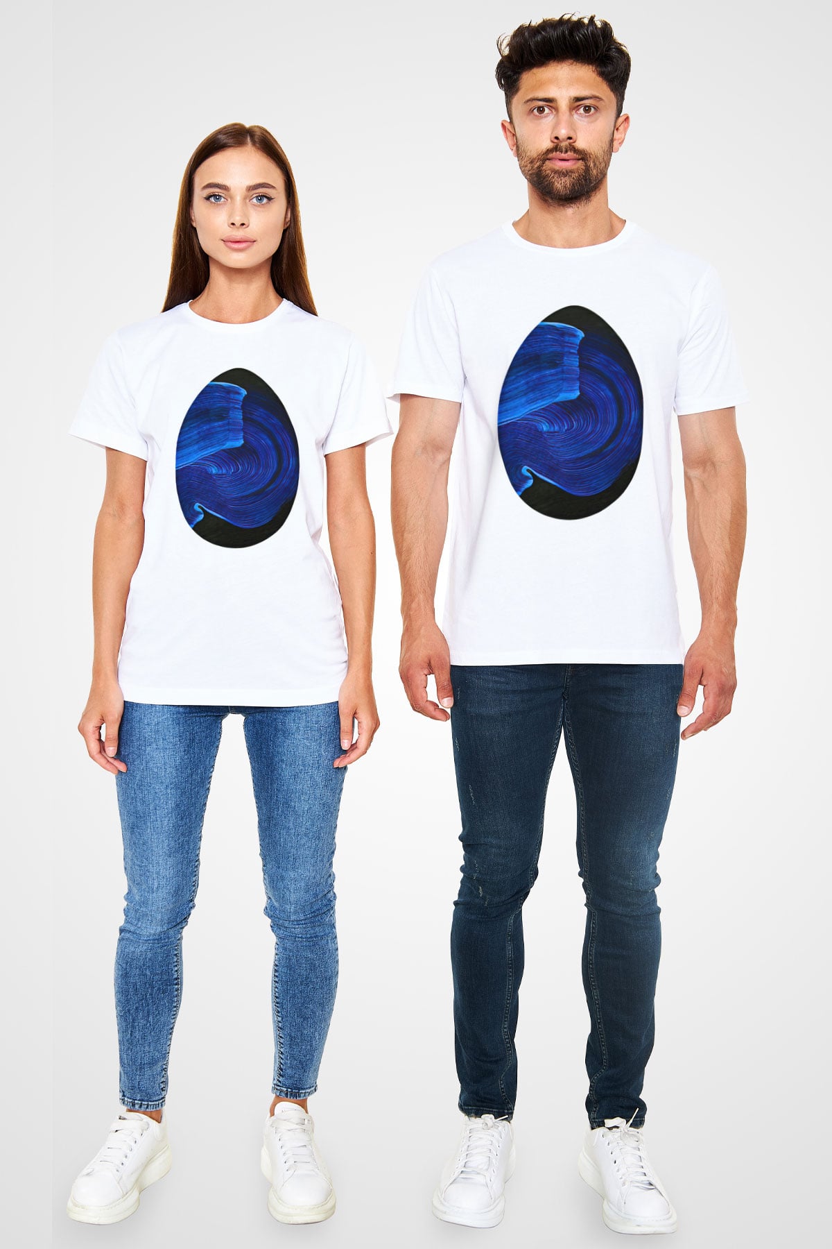 Paskalya Baskılı Unisex Beyaz Tişört - Tshirt