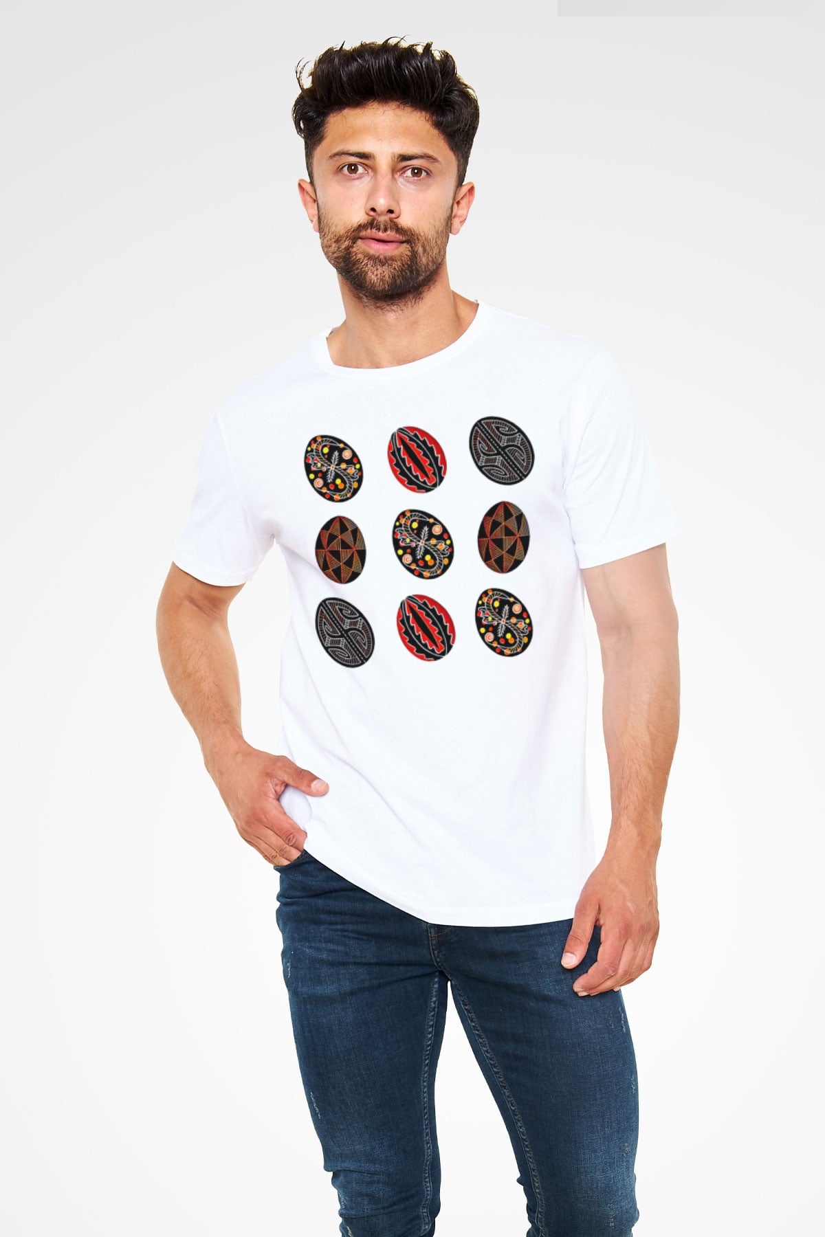 Paskalya Baskılı Unisex Beyaz Tişört - Tshirt