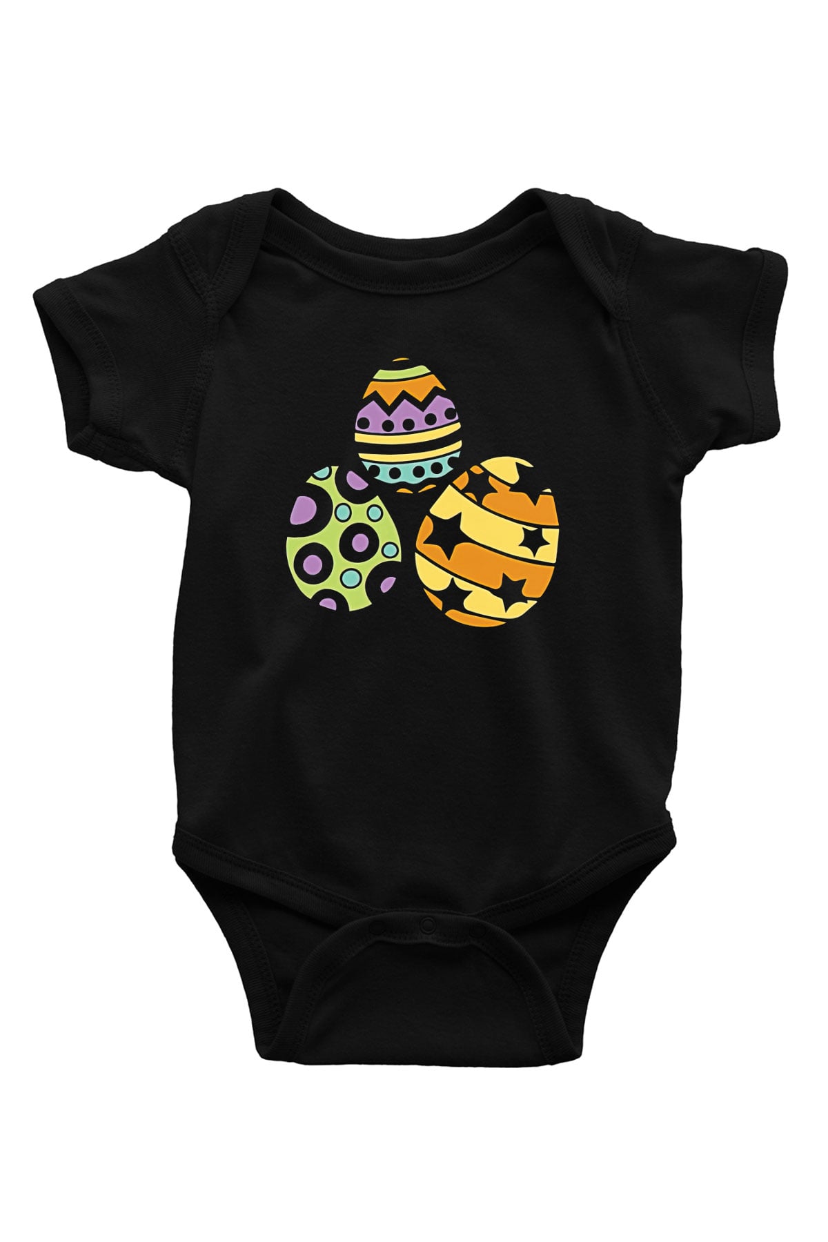 Paskalya Baskılı Unisex Siyah Bebek Body - Zıbın