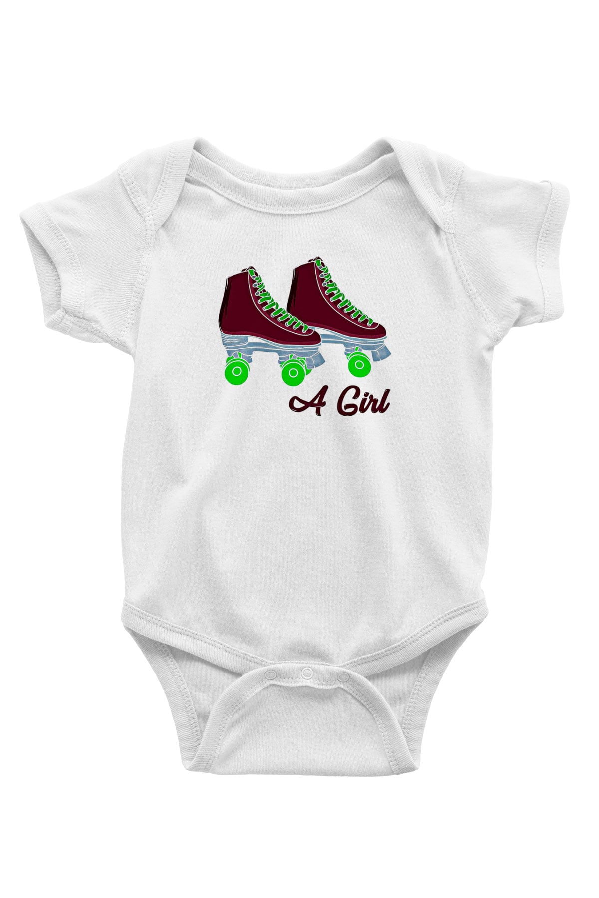 Paten Baskılı Beyaz Bebek Body - Zıbın