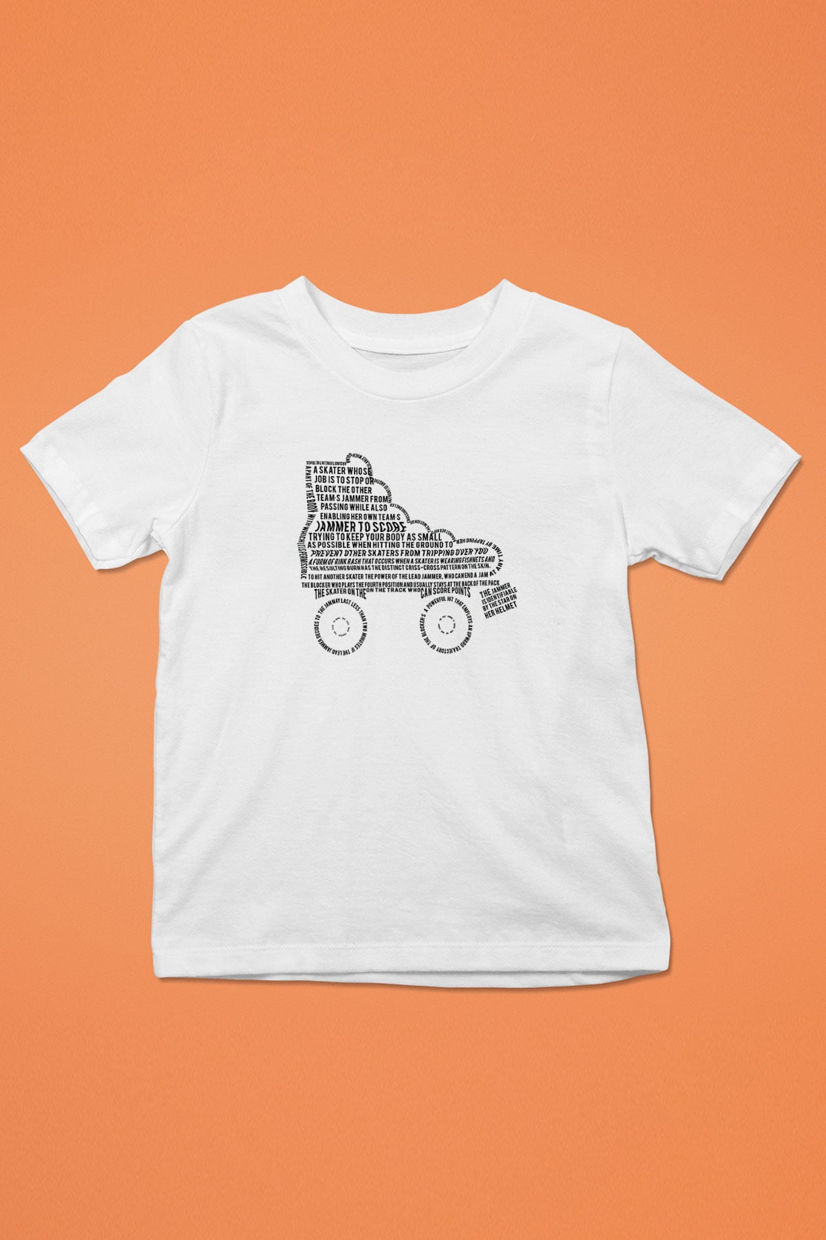 Paten Baskılı Unisex Beyaz Çocuk Tişört - Tshirt