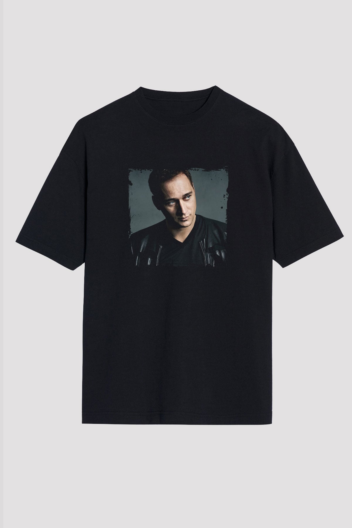 Paul Van Dyk Baskılı Unisex Oversize Siyah Tişört