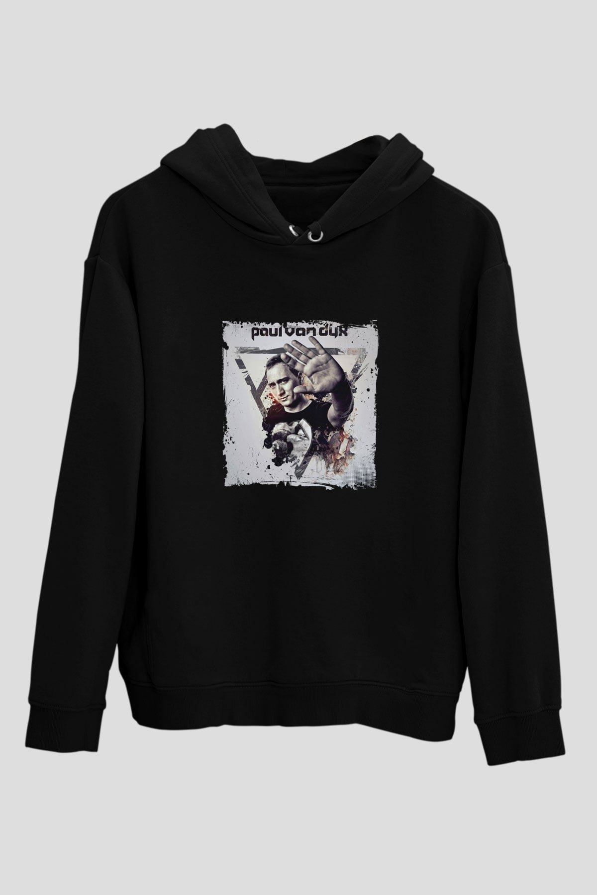Paul Van Dyk Baskılı Unisex Siyah Hoodie