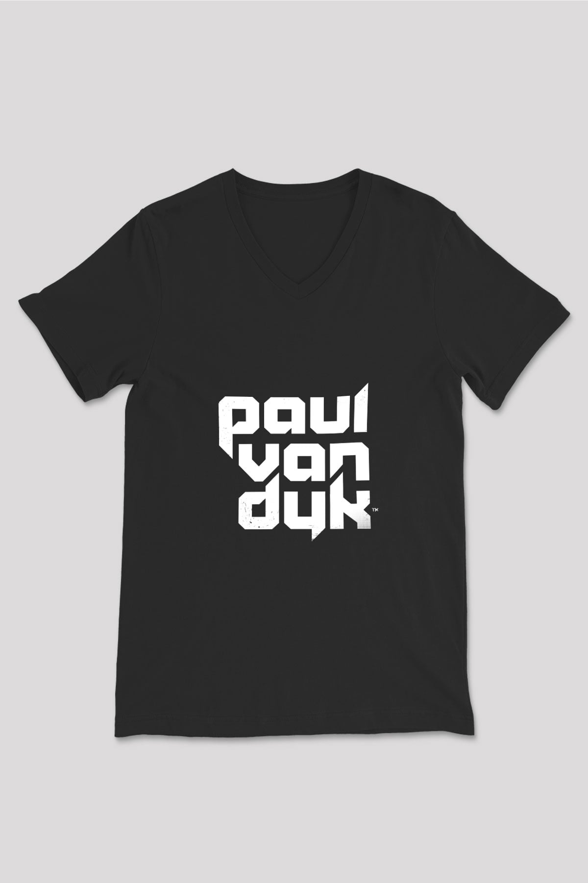 Paul Van Dyk Baskılı Unisex Siyah V Yaka Tişört