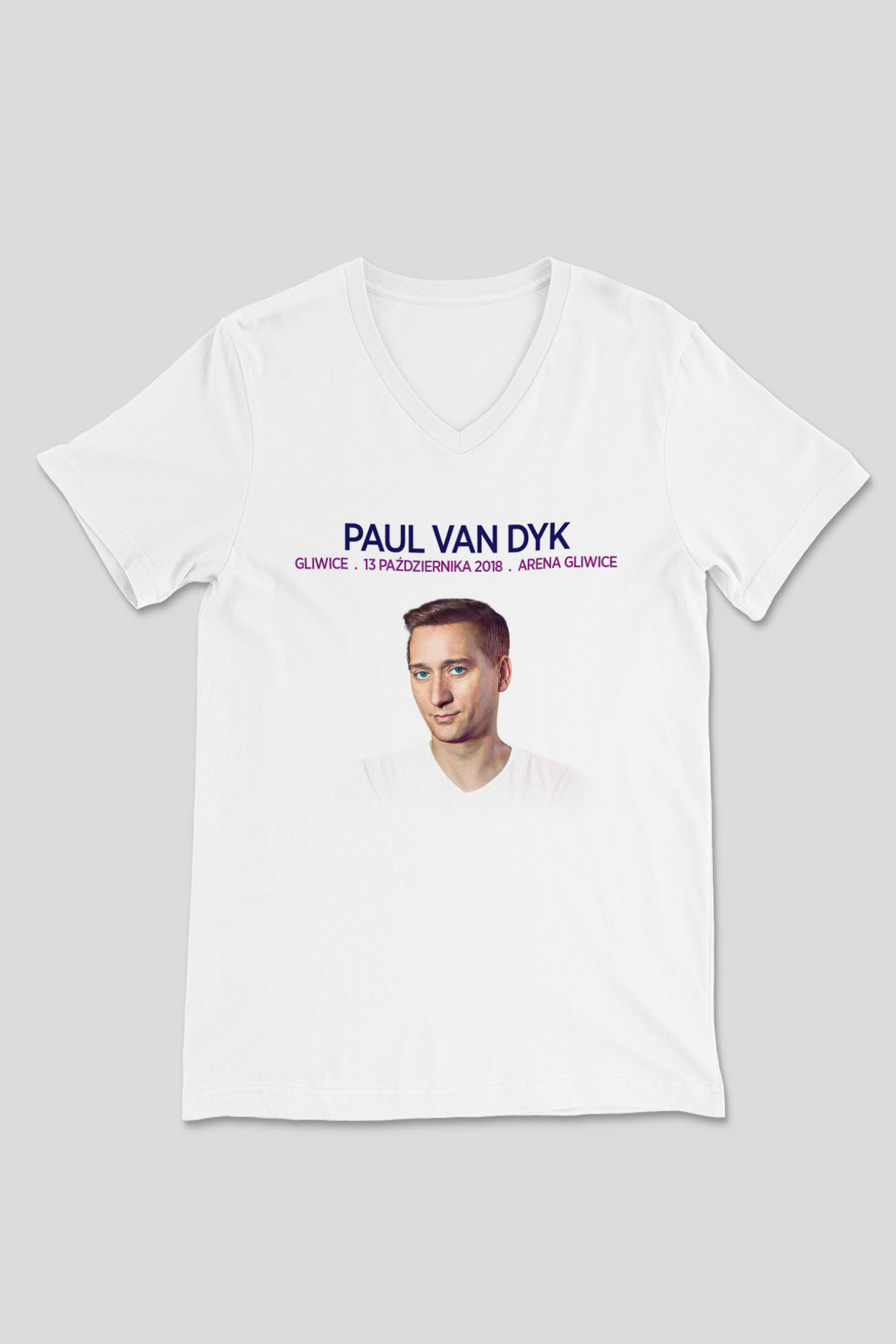 Paul Van Dyk Beyaz Unisex V Yaka Tişört
