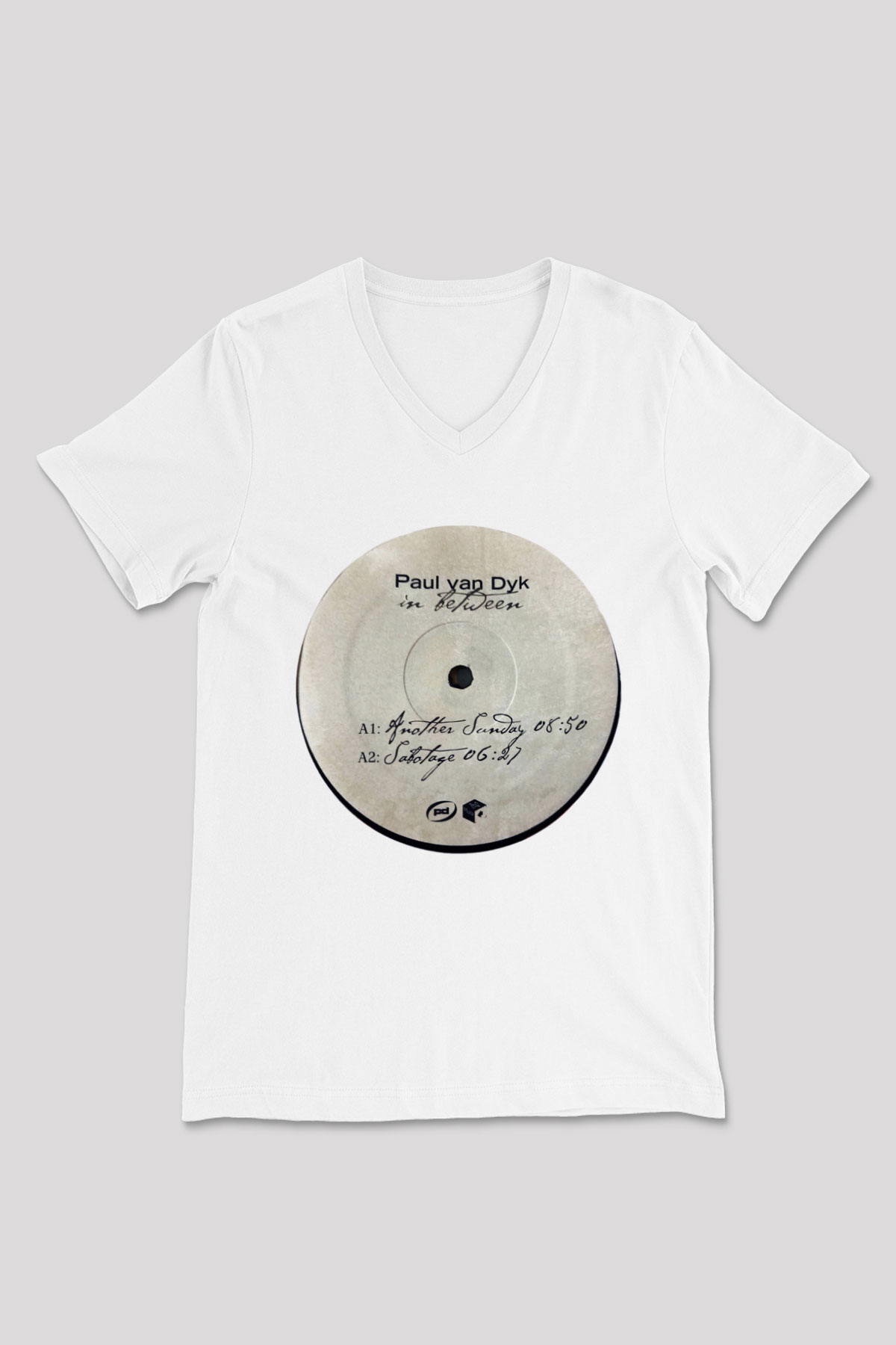 Paul Van Dyk Beyaz Unisex V Yaka Tişört T-Shirt