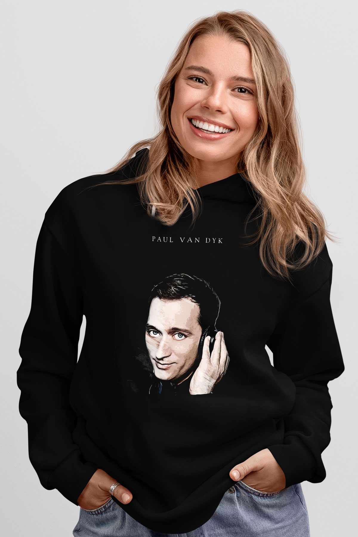 Paul Van Dyk Siyah Unisex Kapüşonlu Sweatshirt