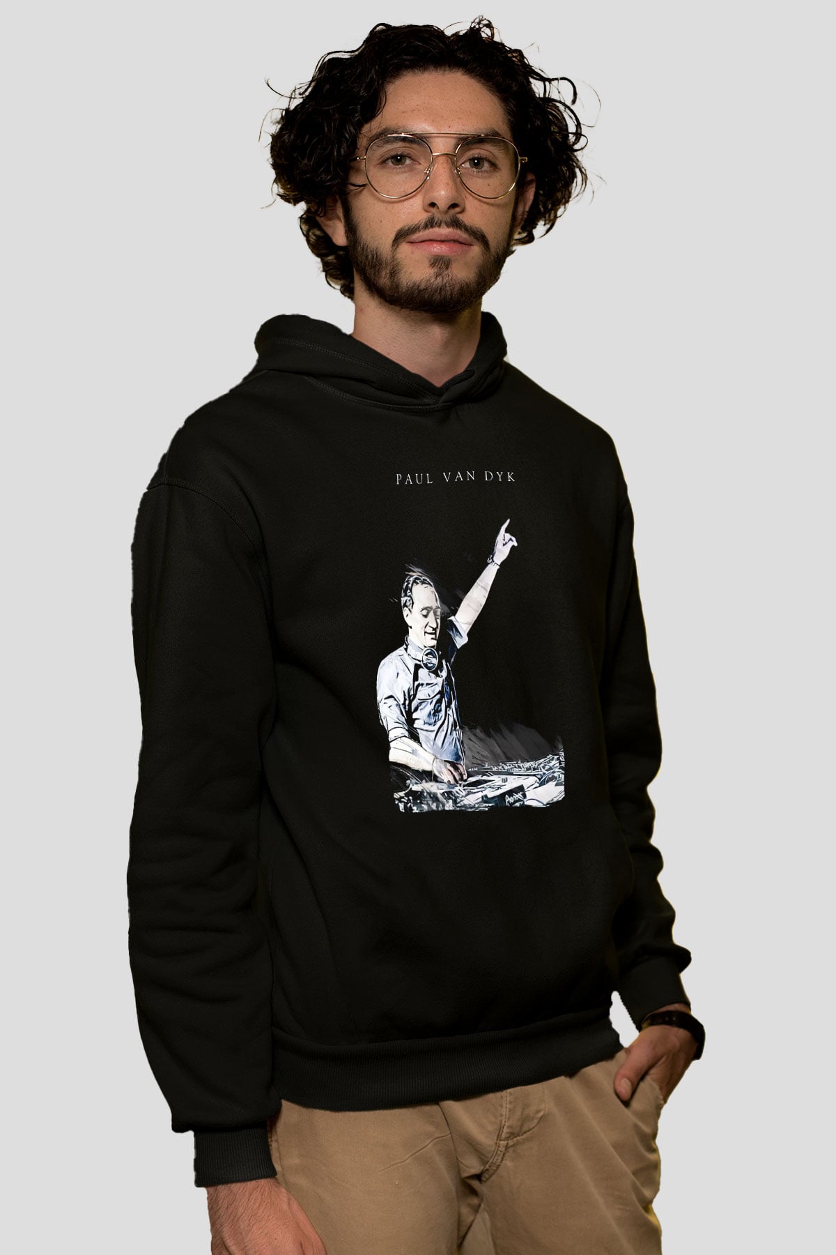 Paul Van Dyk Siyah Unisex Kapüşonlu Sweatshirt