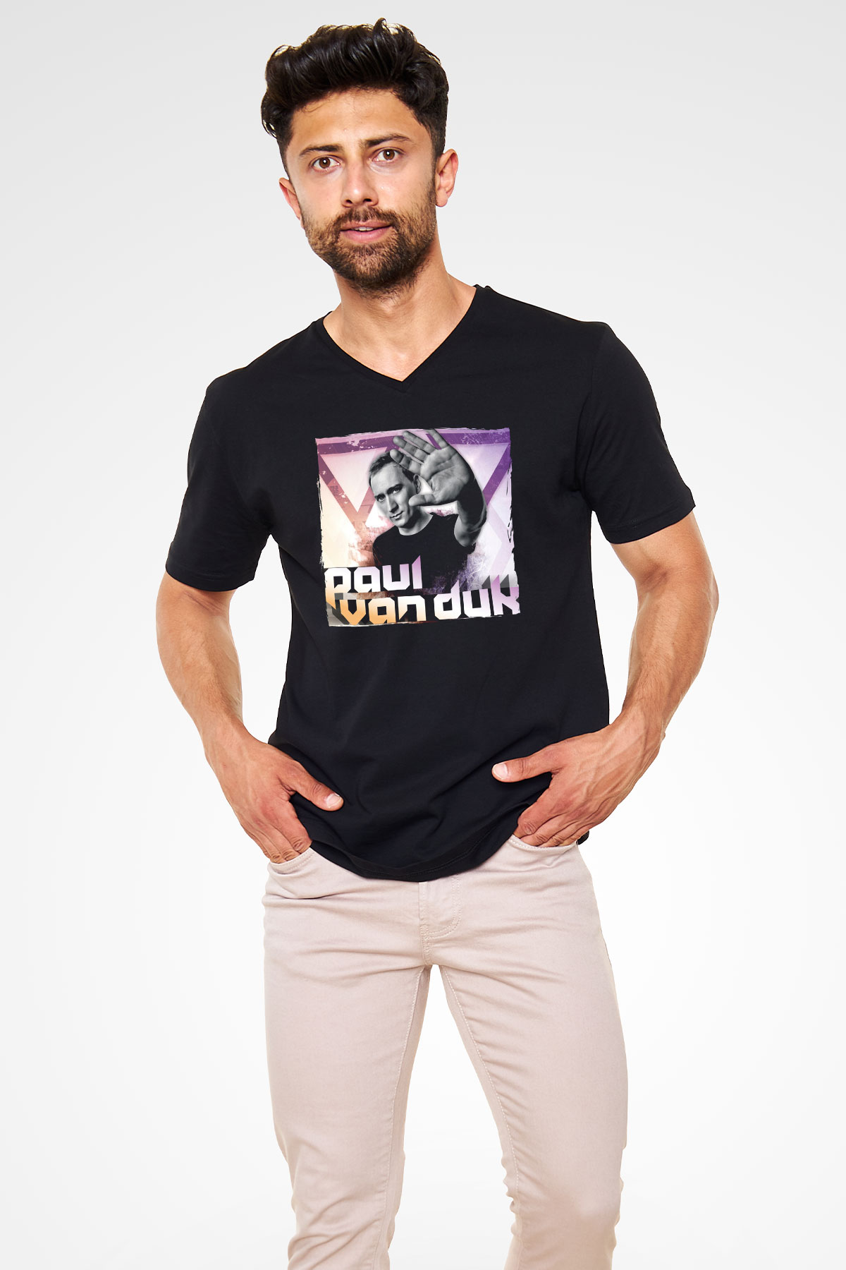 Paul Van Dyk Siyah Unisex V Yaka Tişört