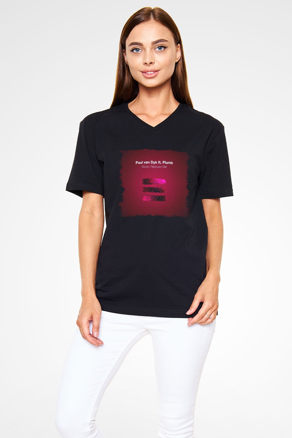 Paul Van Dyk Siyah Unisex V Yaka Tişört T-Shirt