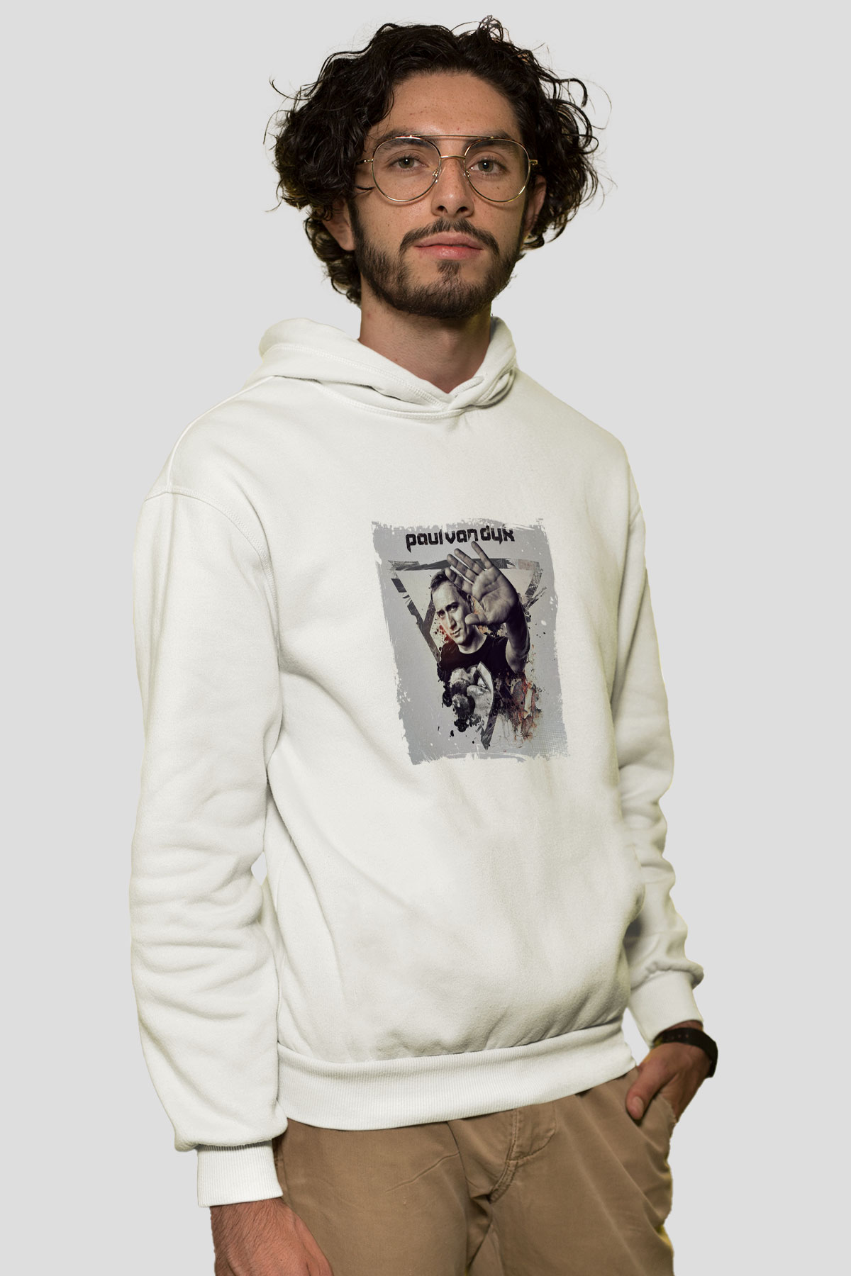 Paul Van DykBaskılı Beyaz Hoodie