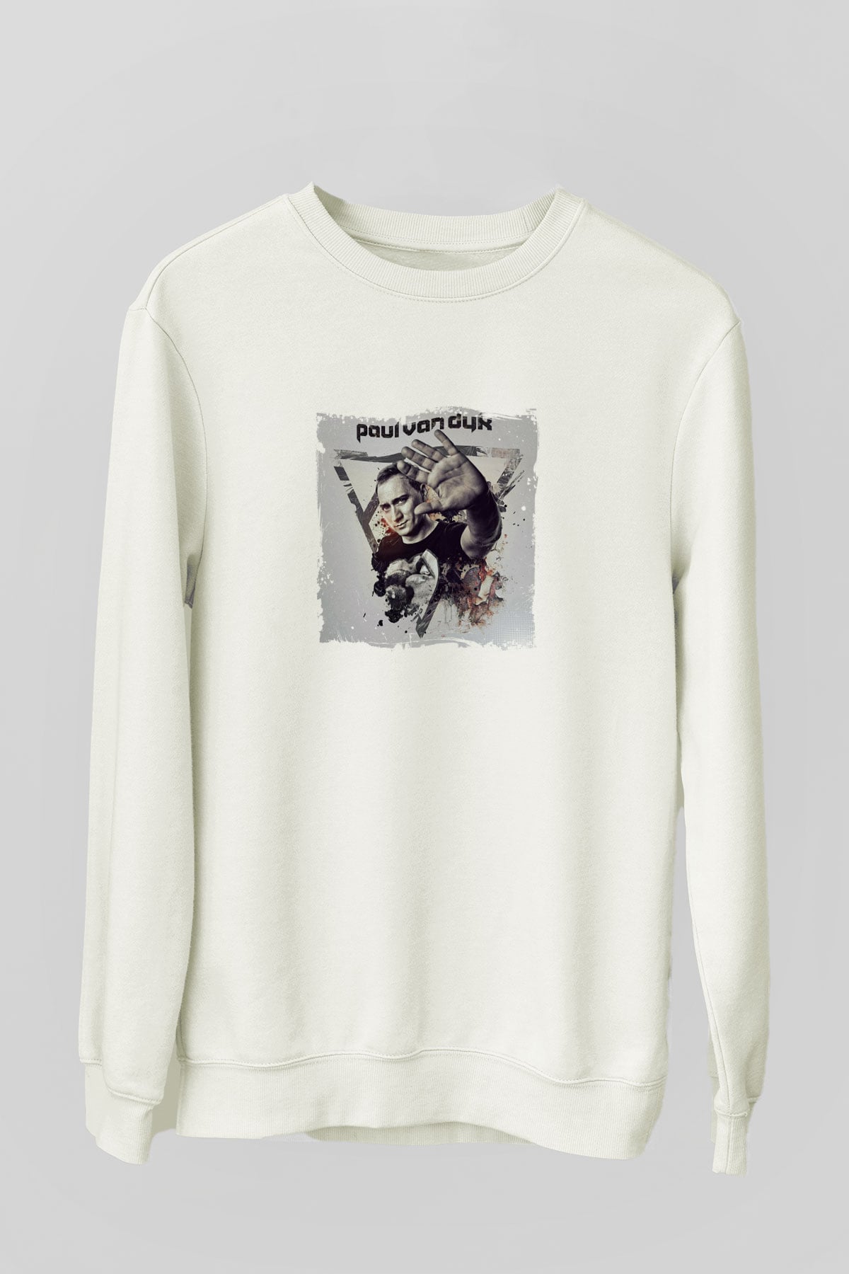 Paul Van DykBaskılı Beyaz Sweatshirt