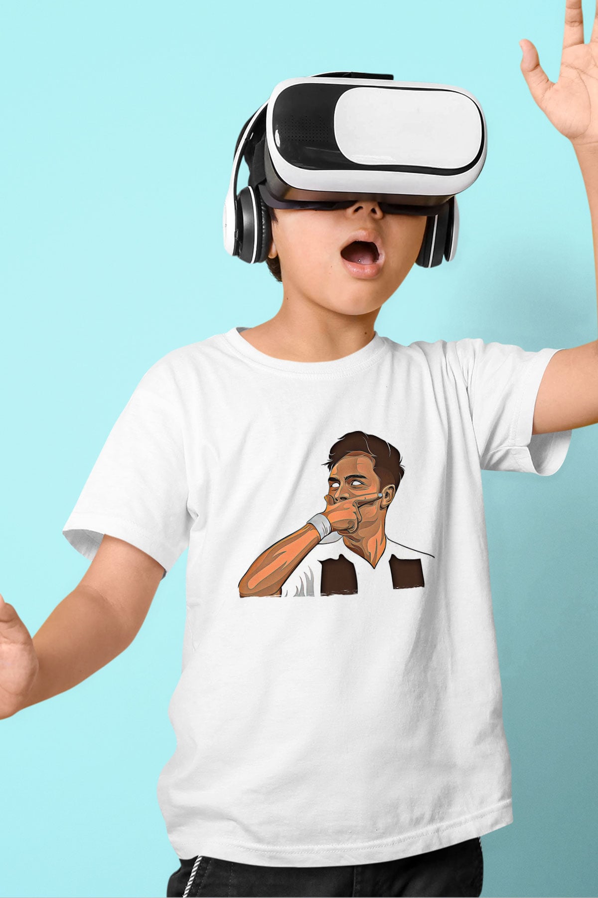 Paulo Dybala Baskılı Beyaz Unisex Beyaz Çocuk Tişört - Tshirt
