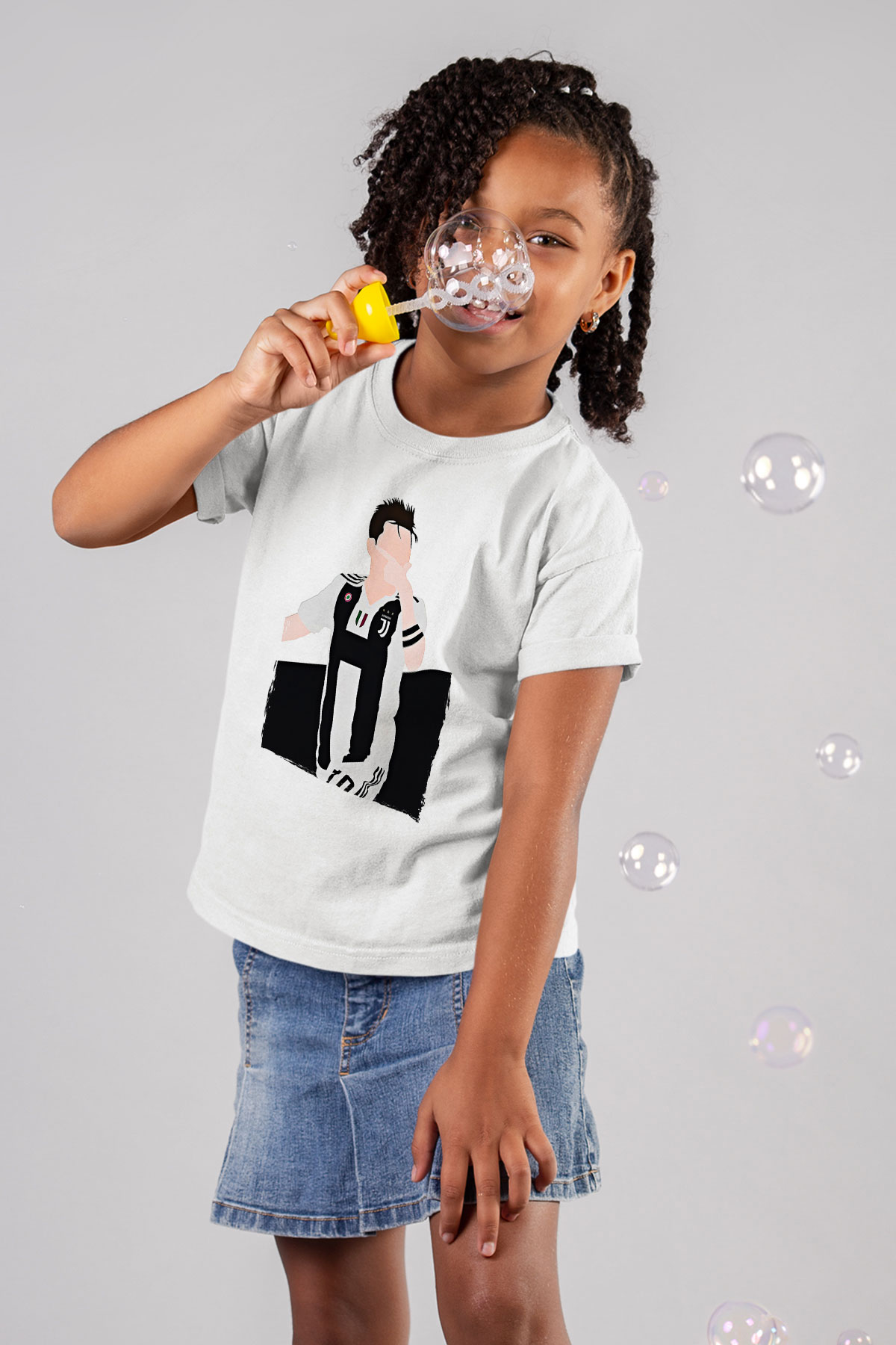 Paulo Dybala Baskılı Beyaz Unisex Beyaz Çocuk Tişört - Tshirt
