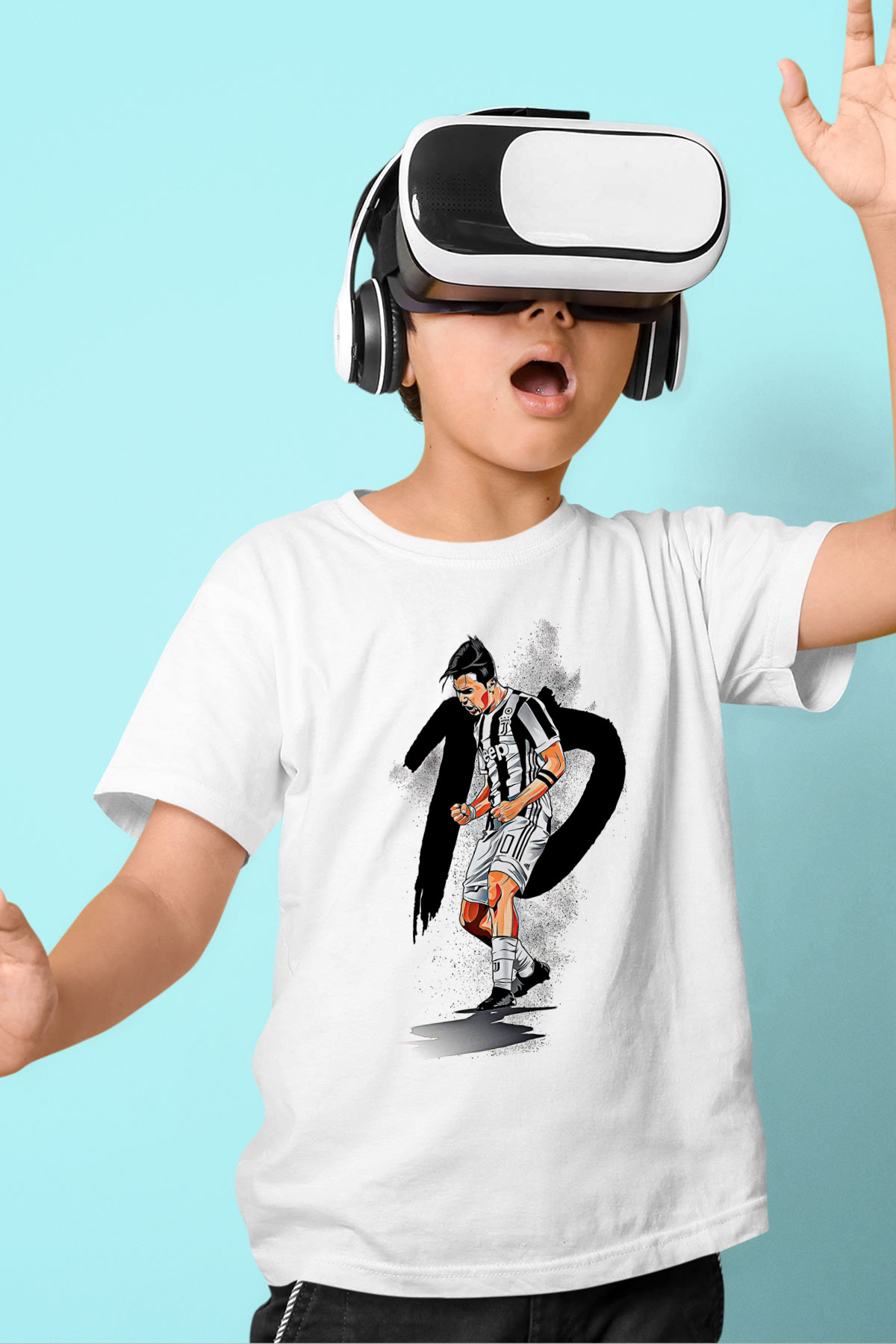 Paulo Dybala Baskılı Beyaz Unisex Beyaz Çocuk Tişört - Tshirt