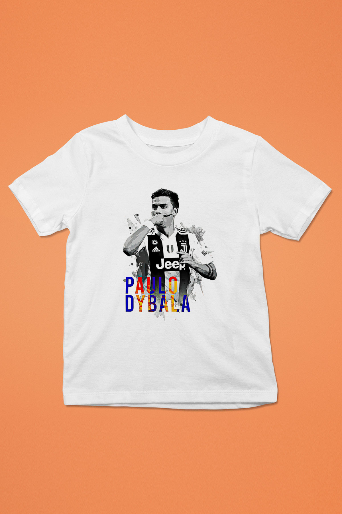 Paulo Dybala Baskılı Beyaz Unisex Beyaz Çocuk Tişört - Tshirt