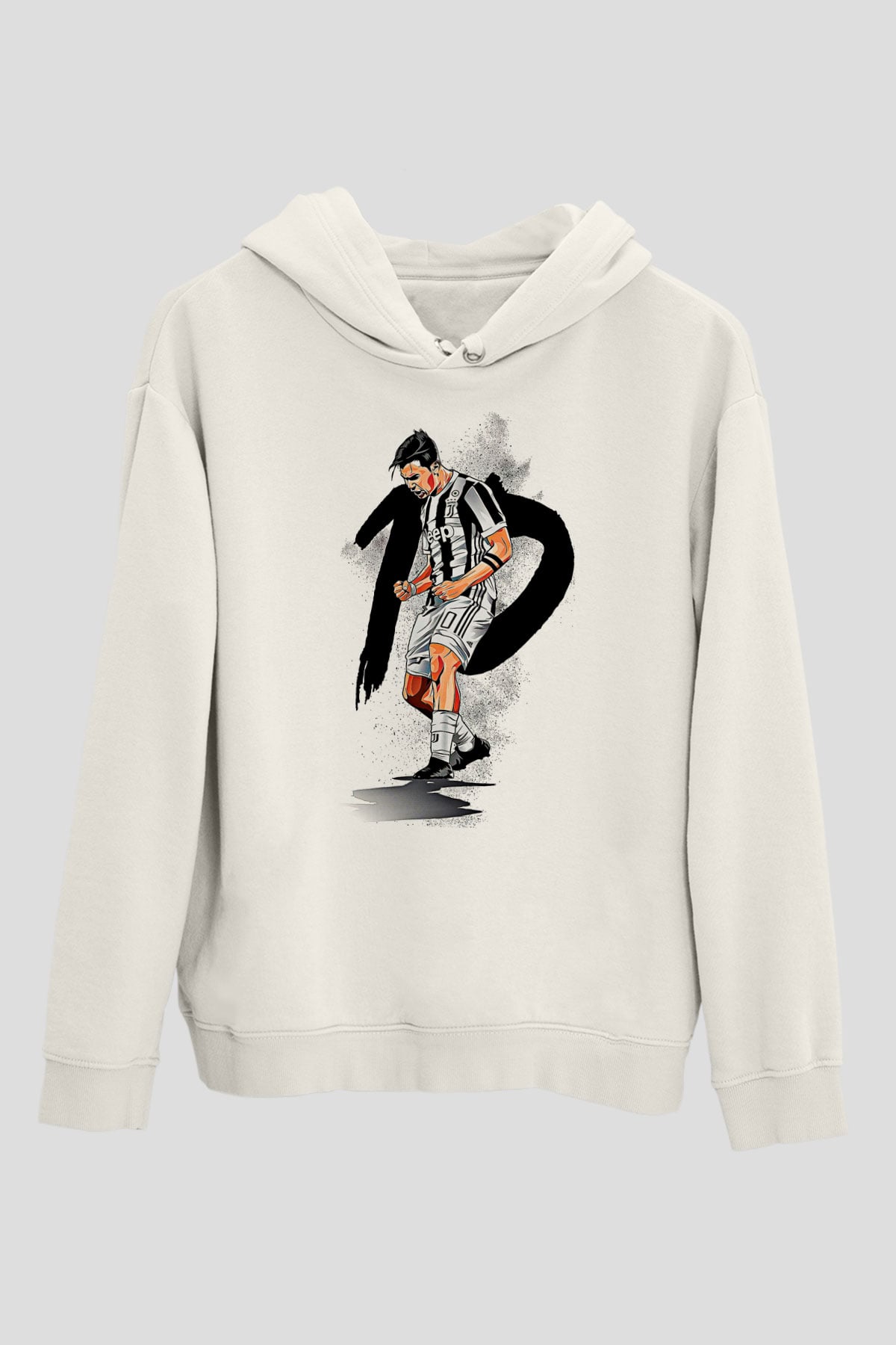Paulo Dybala Baskılı Beyaz Unisex Kapüşonlu Sweatshirt