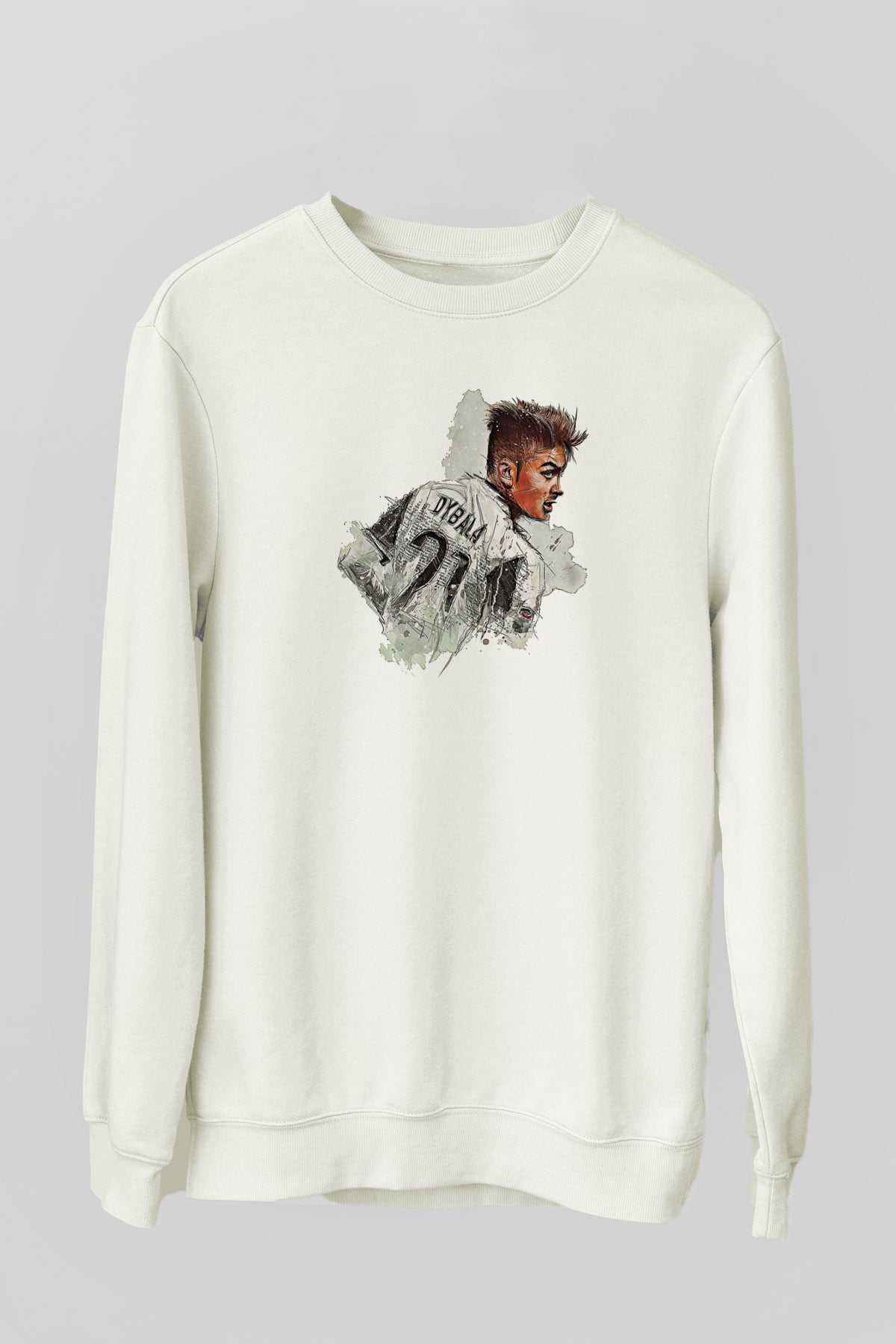 Paulo Dybala Baskılı Beyaz Unisex Sweatshirt