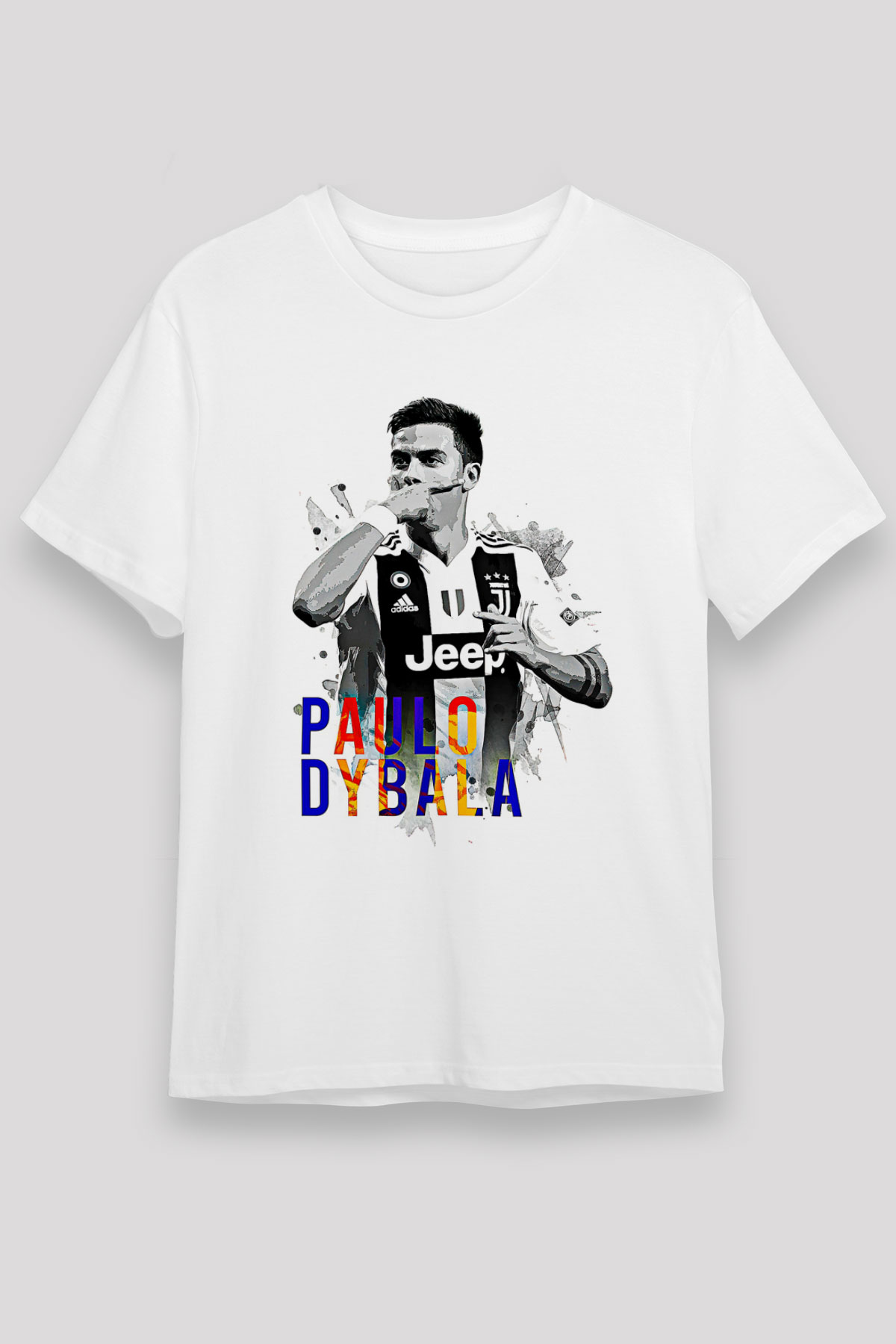 Paulo Dybala Baskılı Unisex Beyaz Tişört - Tshirt