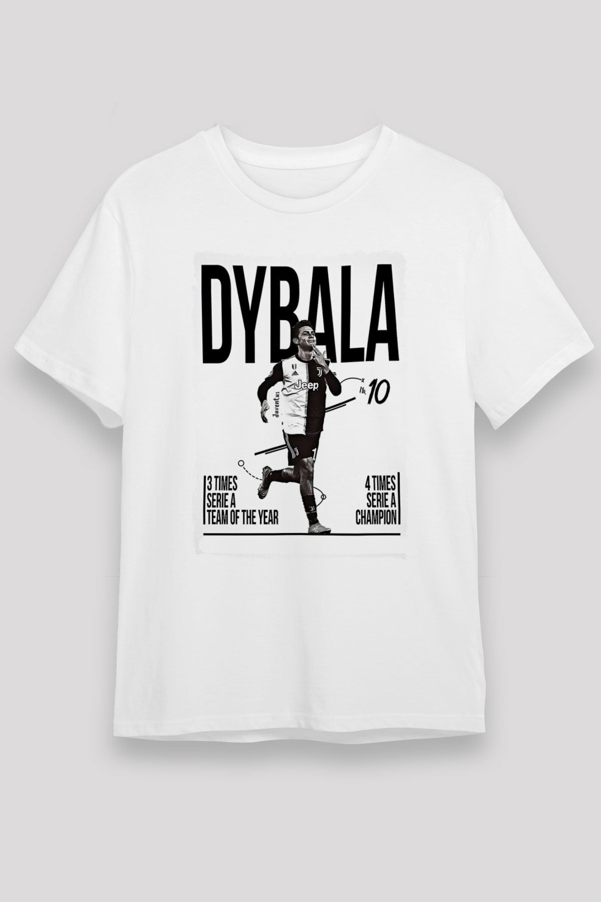 Paulo Dybala Baskılı Unisex Beyaz Tişört - Tshirt
