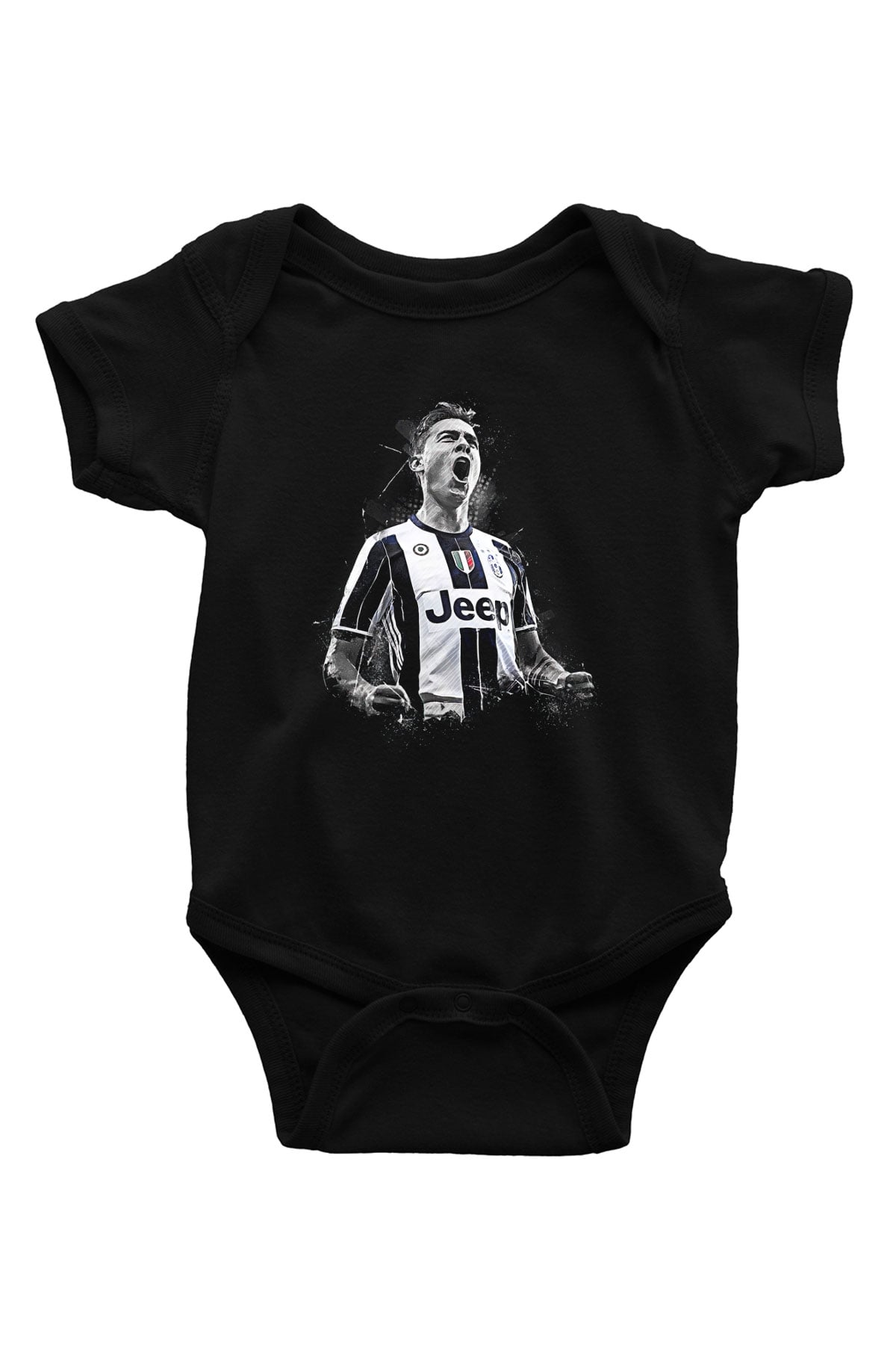 Paulo Dybala Baskılı Unisex Siyah Bebek Body - Zıbın
