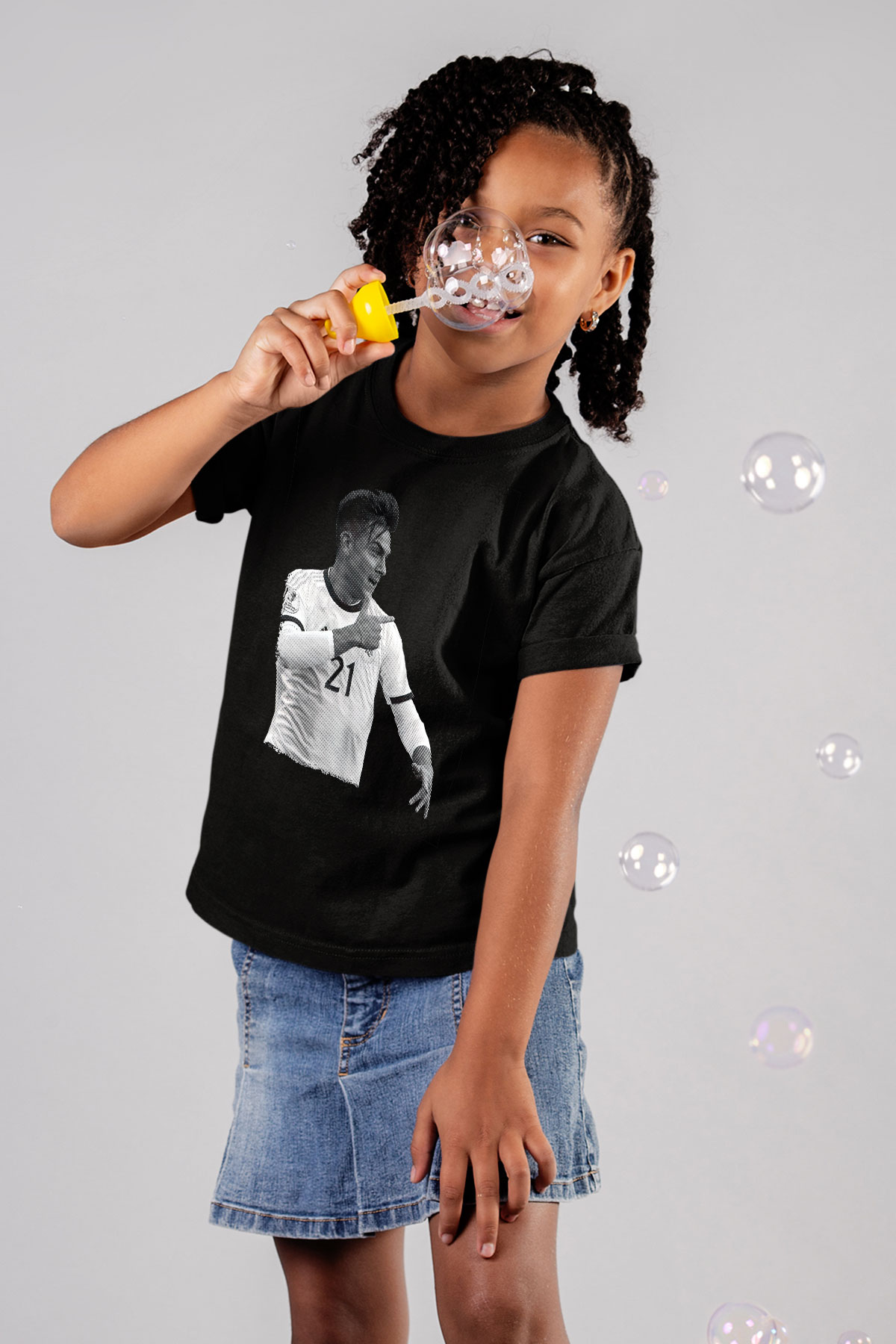 Paulo Dybala Baskılı Unisex Siyah Çocuk Tişört - Tshirt