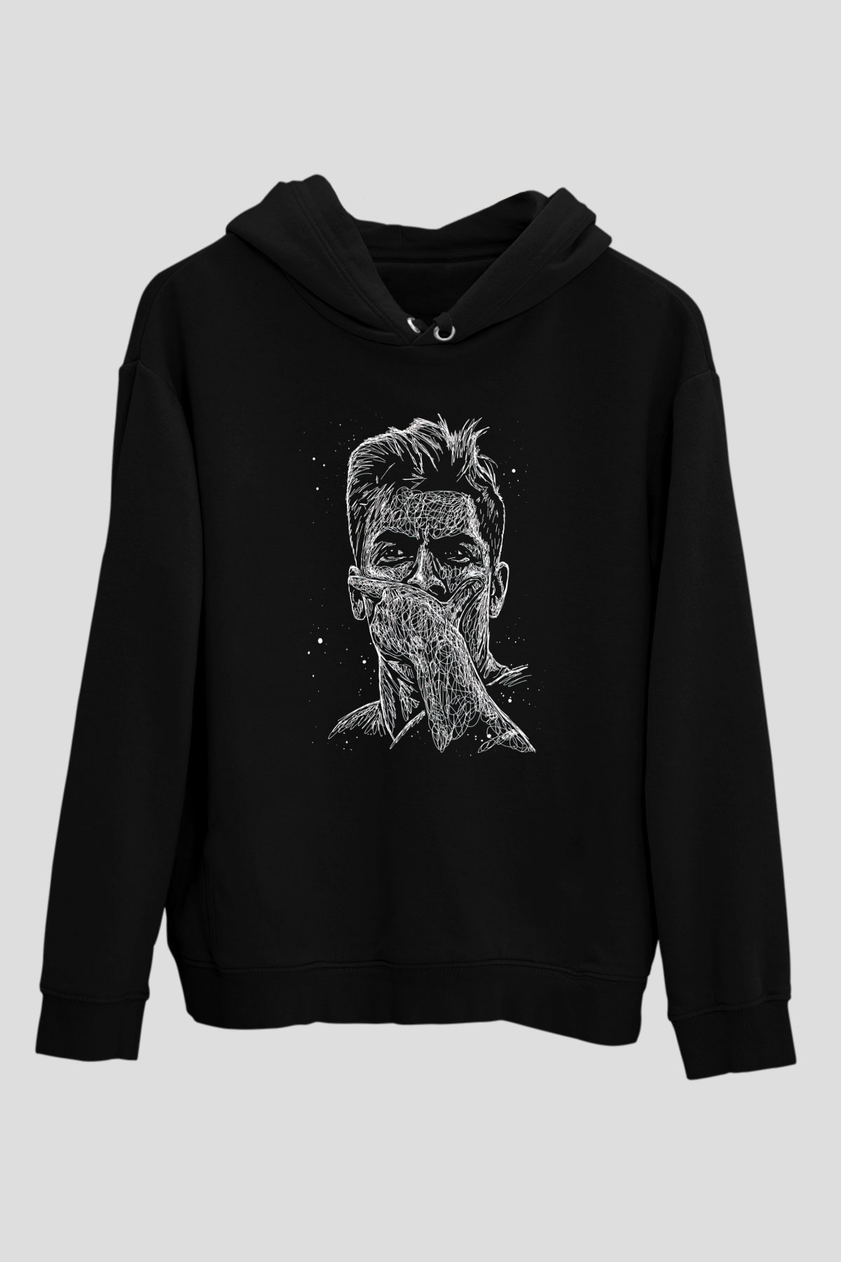 Paulo Dybala Baskılı Unisex Siyah Kapüşonlu Sweatshirt