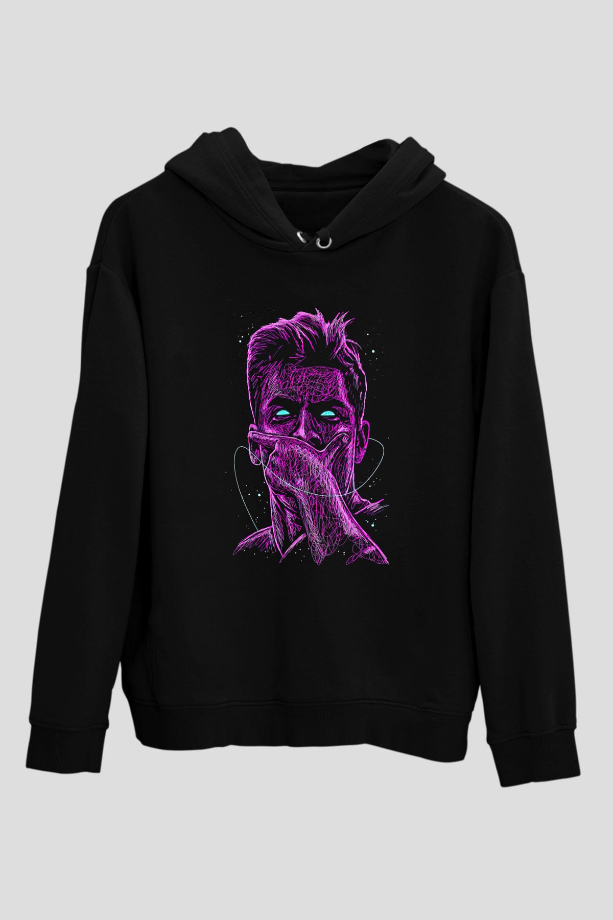 Paulo Dybala Baskılı Unisex Siyah Kapüşonlu Sweatshirt