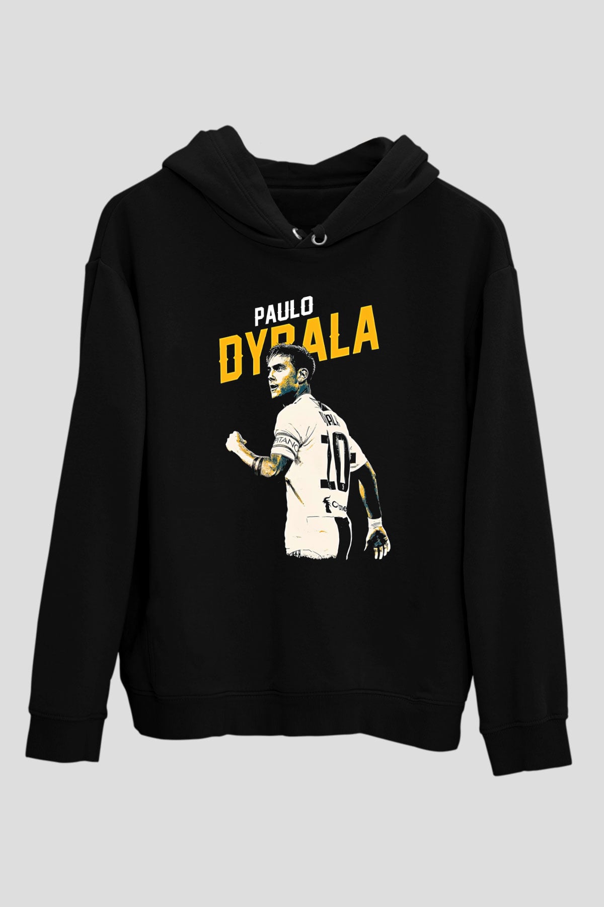 Paulo Dybala Baskılı Unisex Siyah Kapüşonlu Sweatshirt