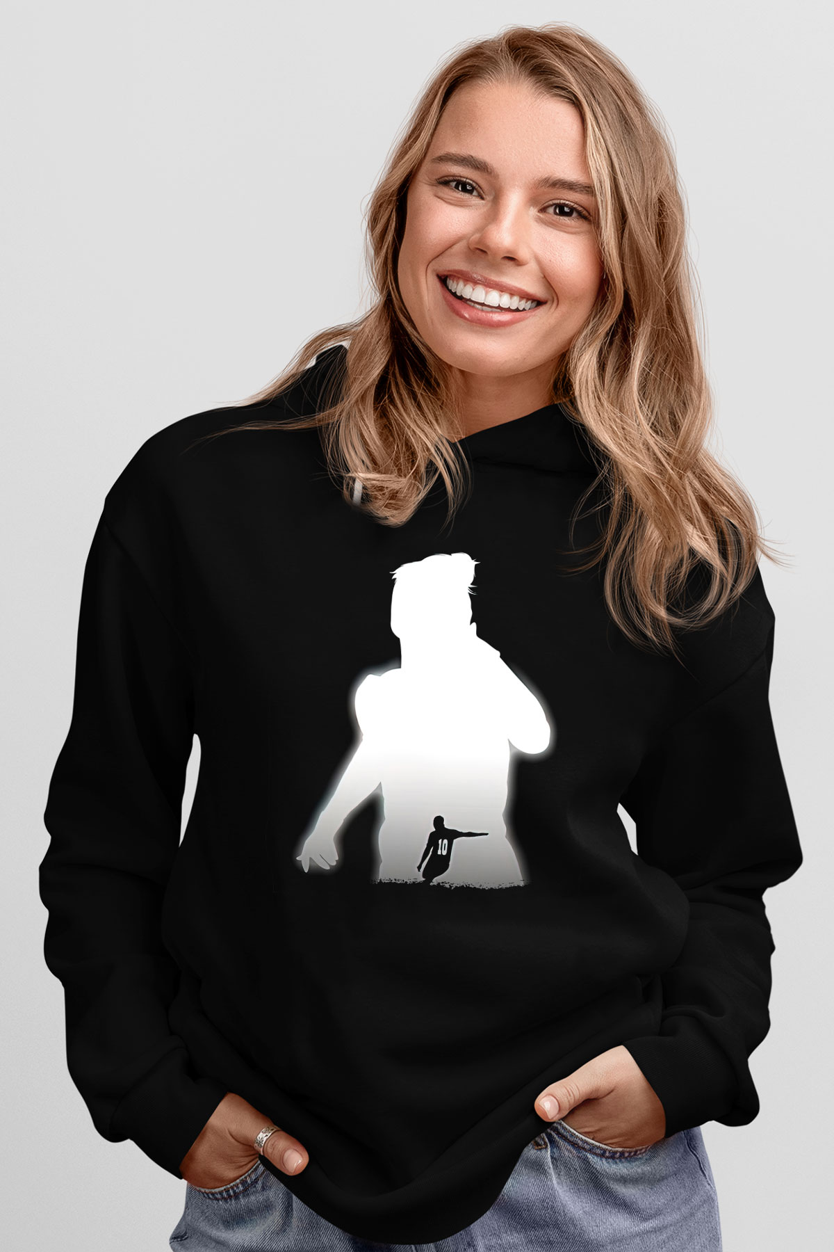 Paulo Dybala Baskılı Unisex Siyah Kapüşonlu Sweatshirt