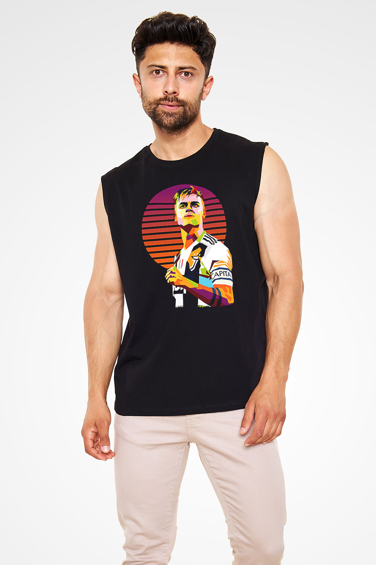 Paulo Dybala Baskılı Unisex Siyah Kolsuz Tişört - Tshirt