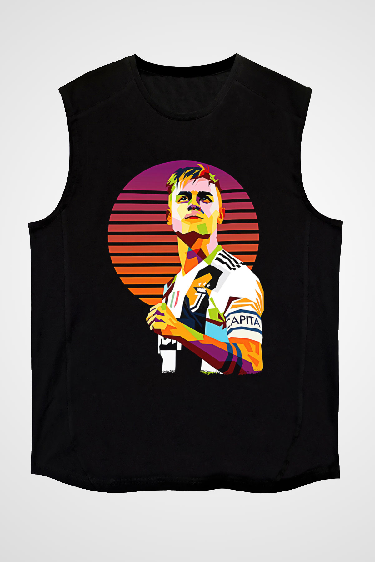 Paulo Dybala Baskılı Unisex Siyah Kolsuz Tişört - Tshirt