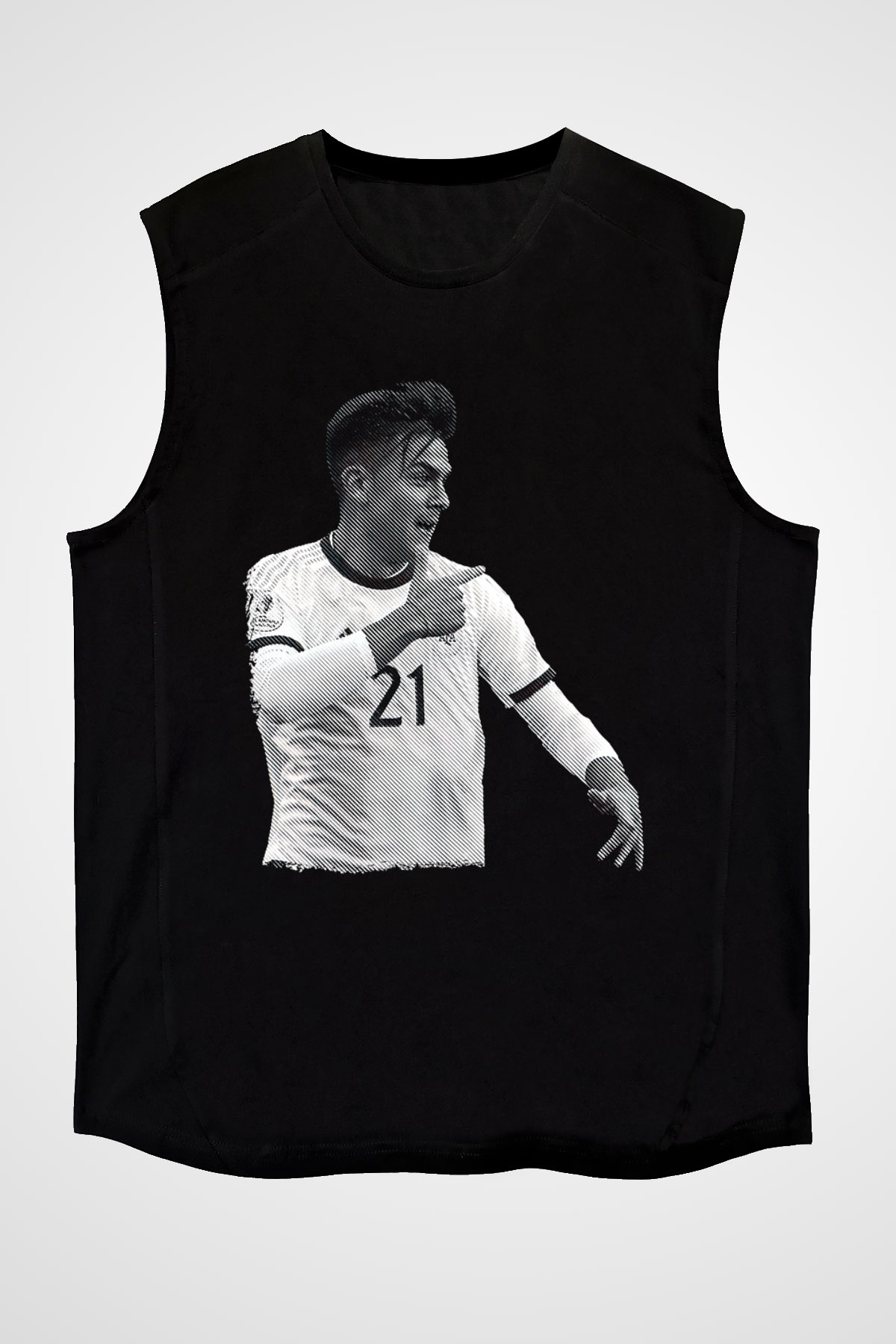 Paulo Dybala Baskılı Unisex Siyah Kolsuz Tişört - Tshirt