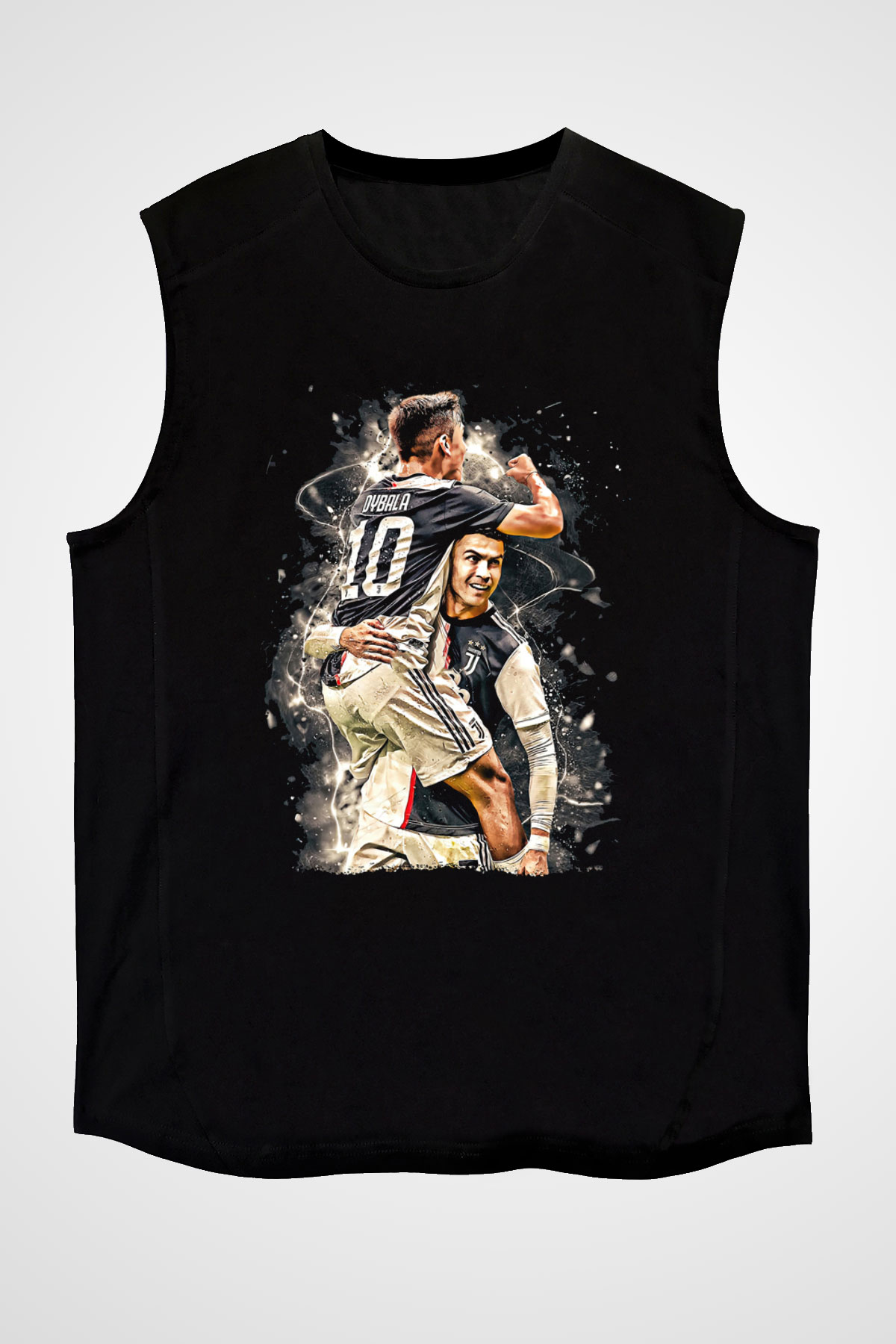 Paulo Dybala Baskılı Unisex Siyah Kolsuz Tişört - Tshirt