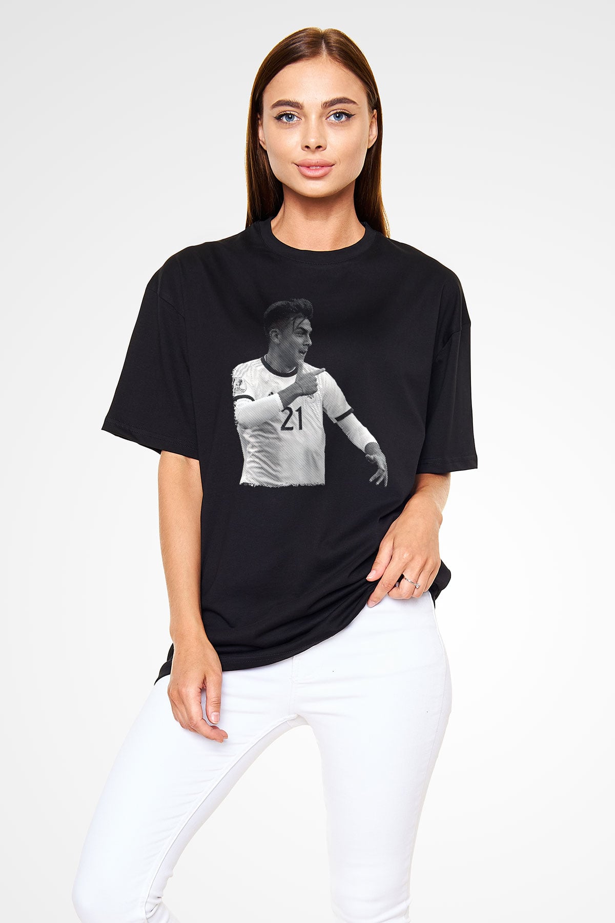 Paulo Dybala Baskılı Unisex Siyah Oversize Tişört - Tshirt