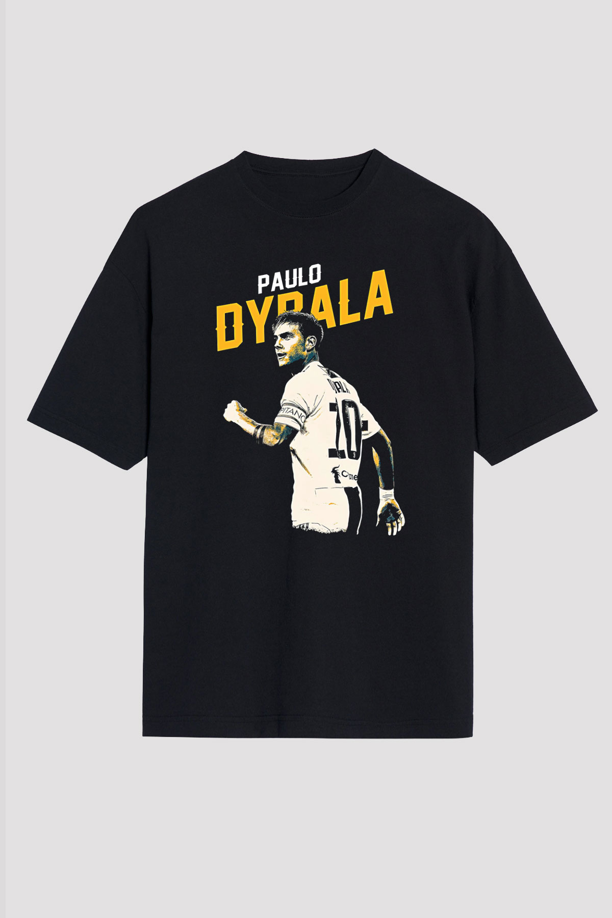 Paulo Dybala Baskılı Unisex Siyah Oversize Tişört - Tshirt