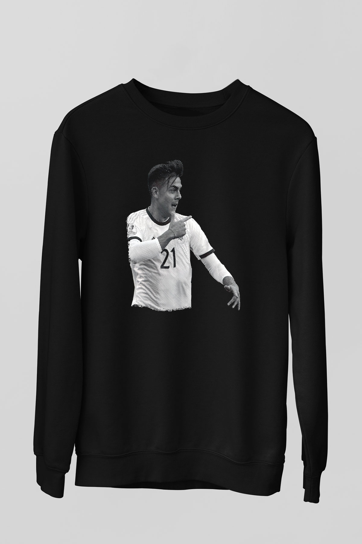 Paulo Dybala Baskılı Unisex Siyah Sweatshirt