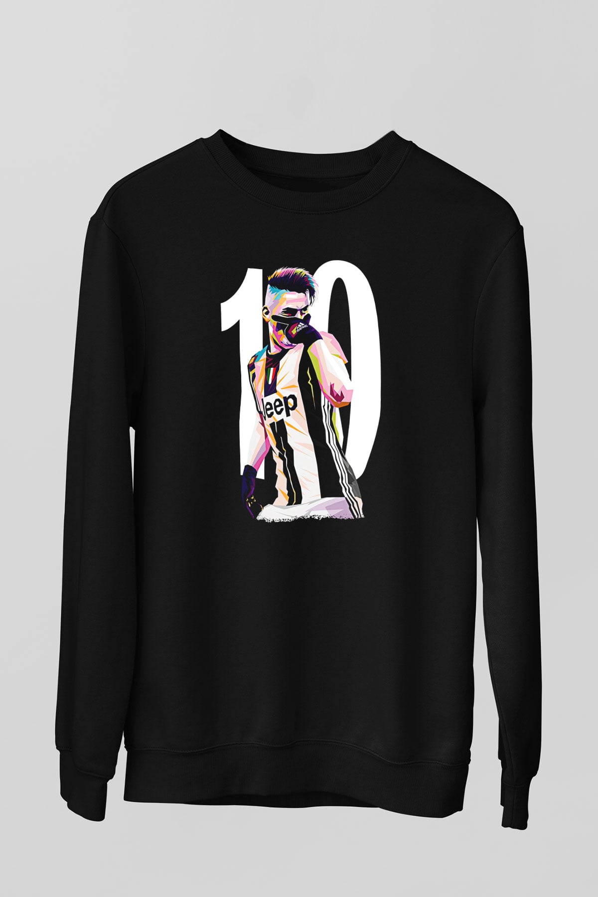 Paulo Dybala Baskılı Unisex Siyah Sweatshirt